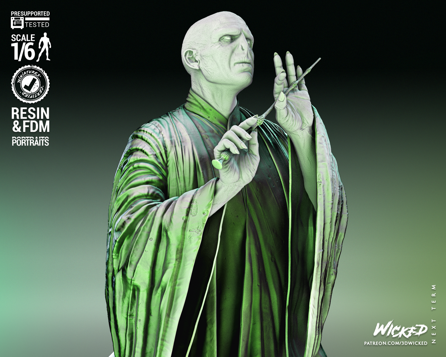 Voldemort Sculpture - 1/6 or 1/12 scale (379mm or 190mm) Fan Art