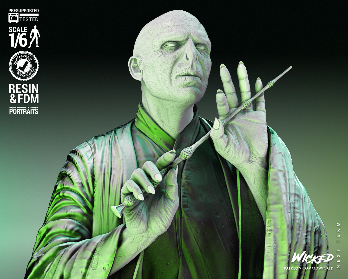 Voldemort Sculpture - 1/6 or 1/12 scale (379mm or 190mm) Fan Art