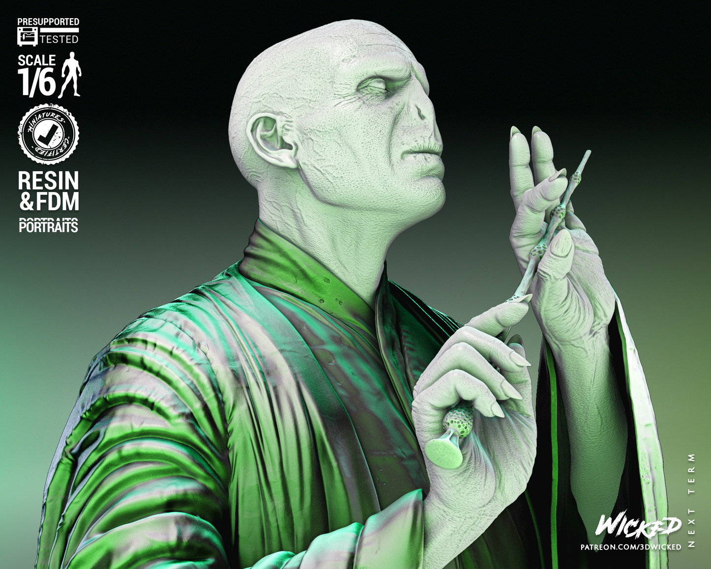 Voldemort Sculpture - 1/6 or 1/12 scale (379mm or 190mm) Fan Art