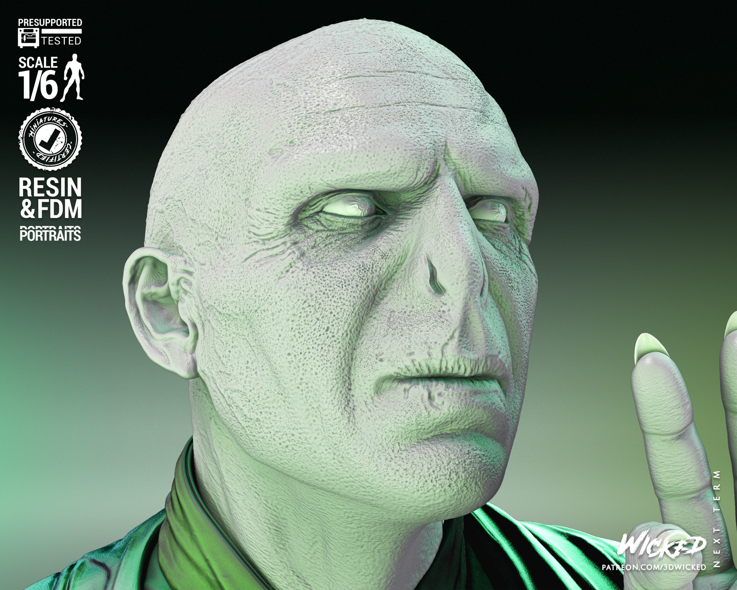 Voldemort Sculpture - 1/6 or 1/12 scale (379mm or 190mm) Fan Art