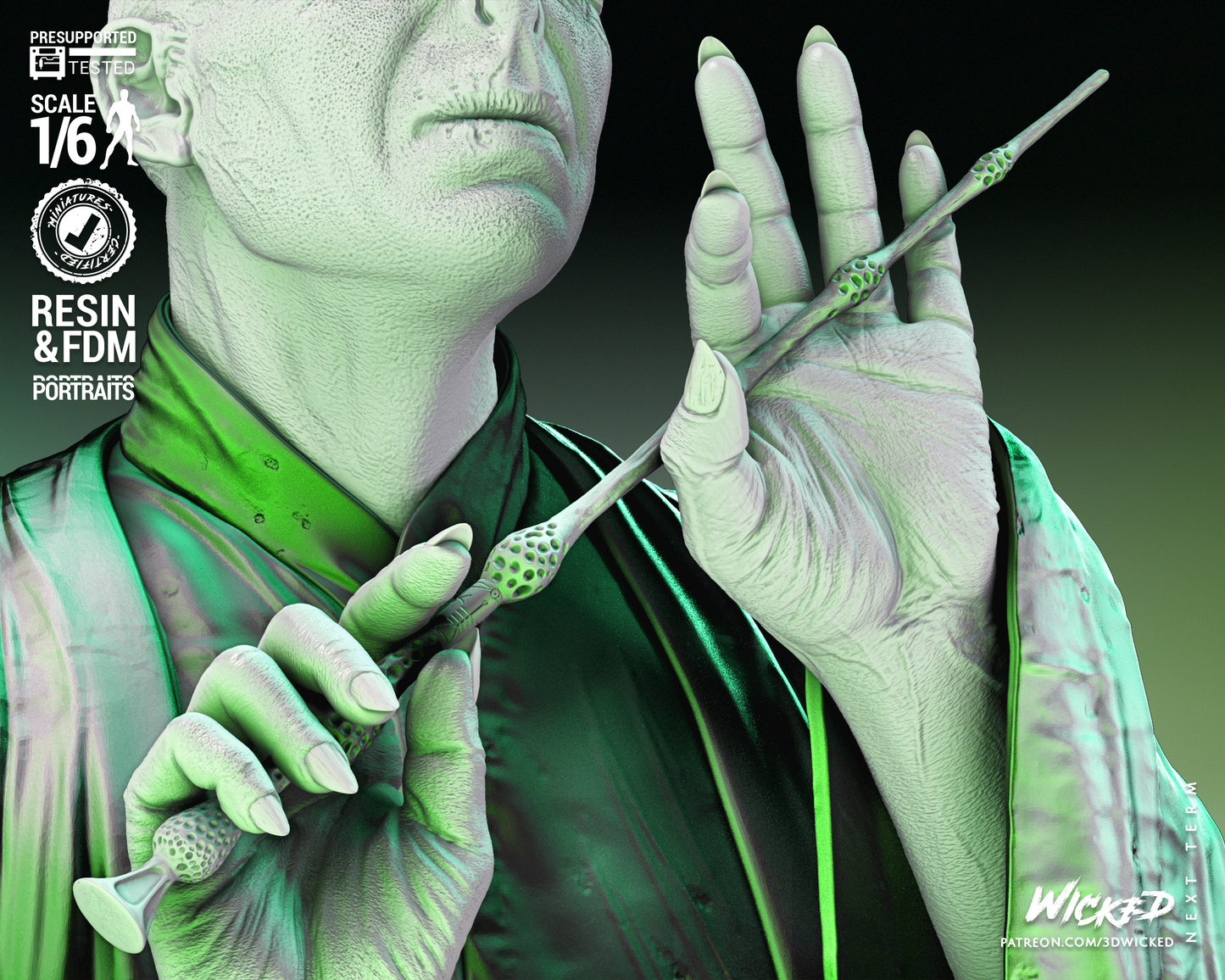 Voldemort Sculpture - 1/6 or 1/12 scale (379mm or 190mm) Fan Art