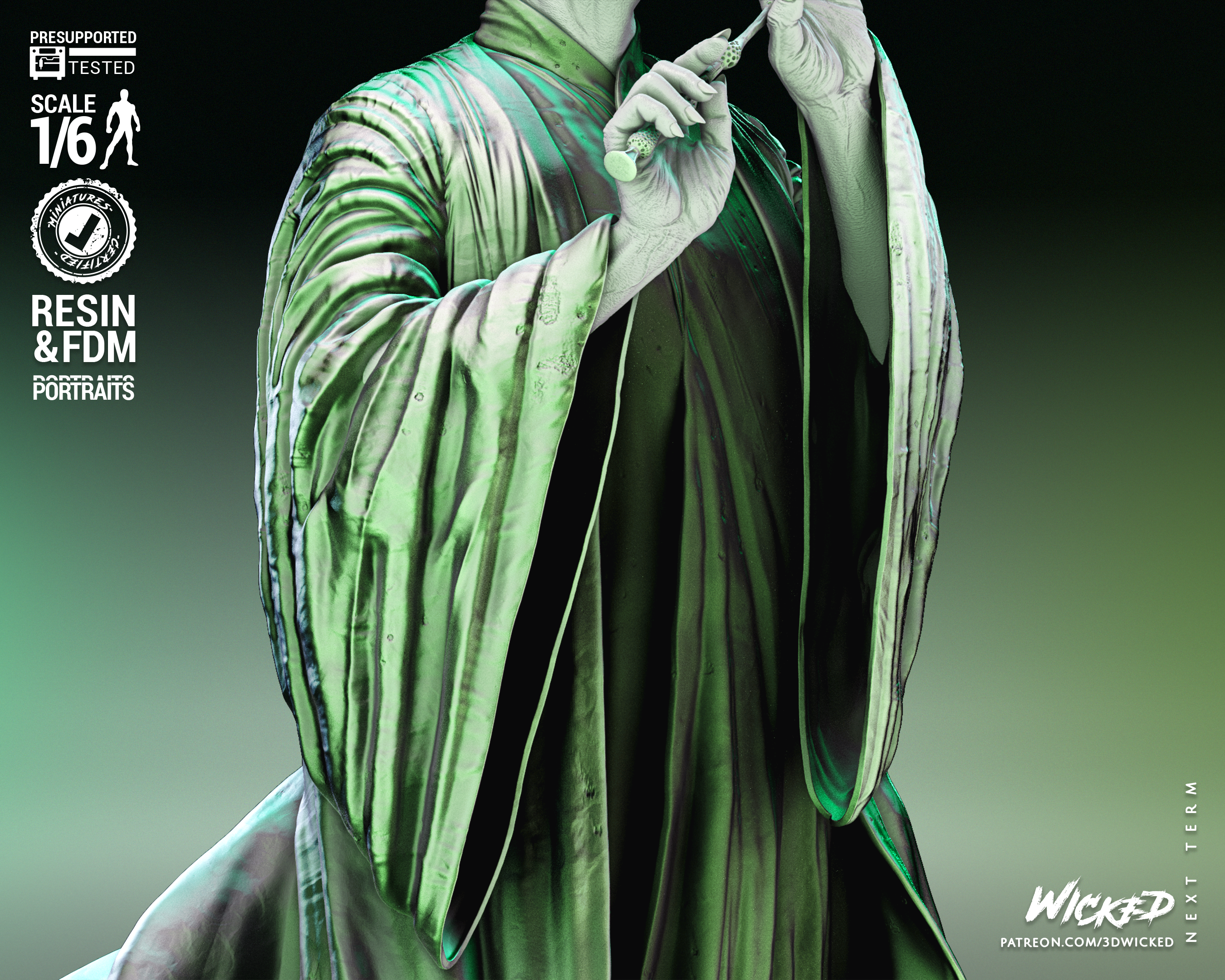 Voldemort Sculpture - 1/6 or 1/12 scale (379mm or 190mm) Fan Art