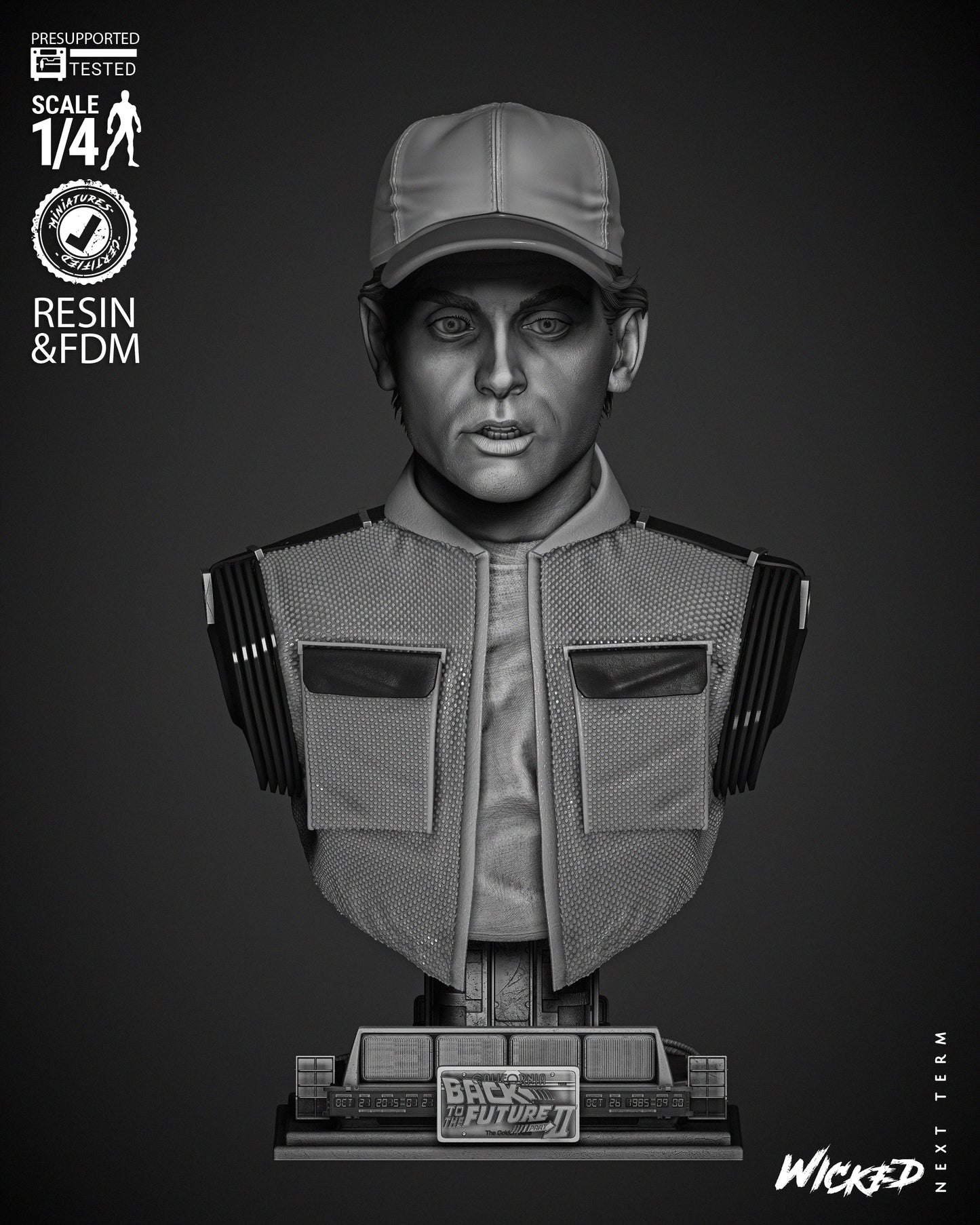 Marty McFly - Back to the Future - 3D Printed Bust Model Kit
