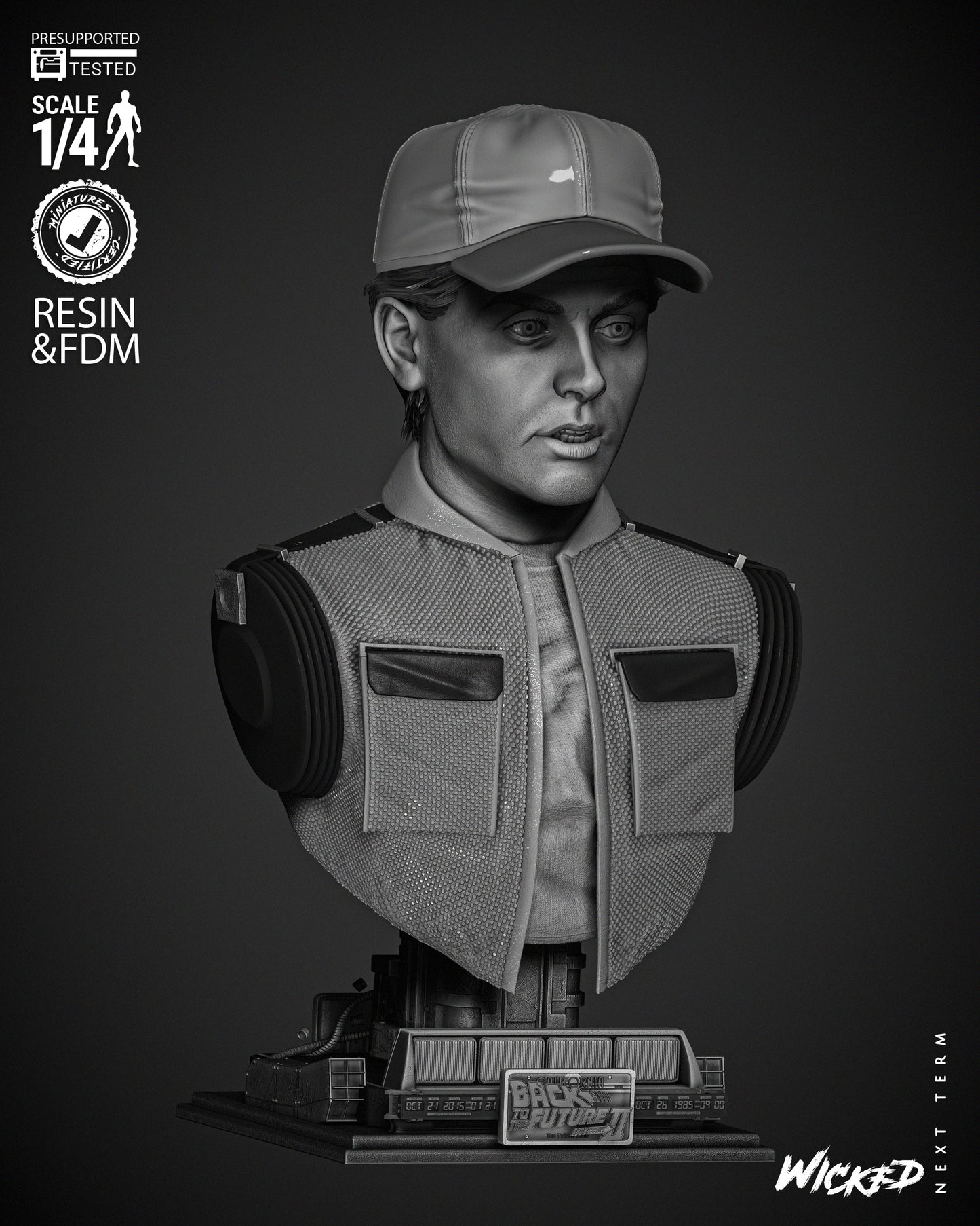 Marty McFly - Back to the Future - 3D Printed Bust Model Kit
