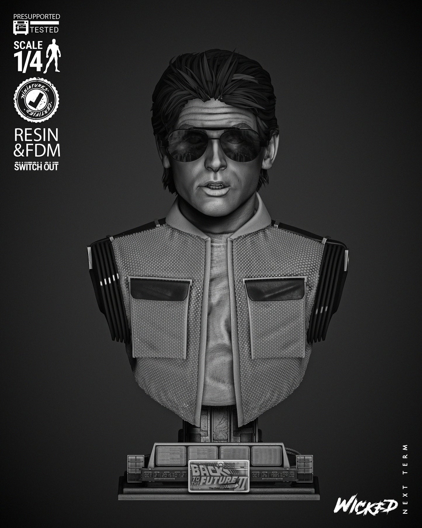 Marty McFly - Back to the Future - 3D Printed Bust Model Kit