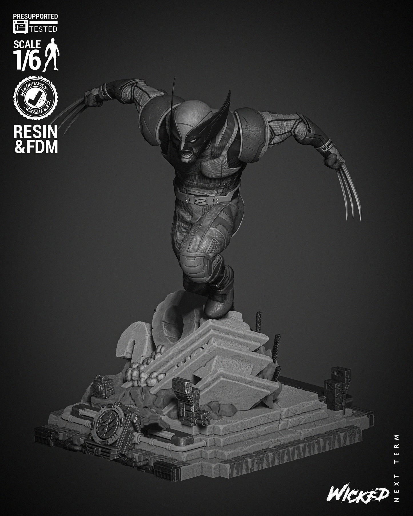 Wolverine (Statue) - Fan Art - 3D Print Kit (Wick3d)