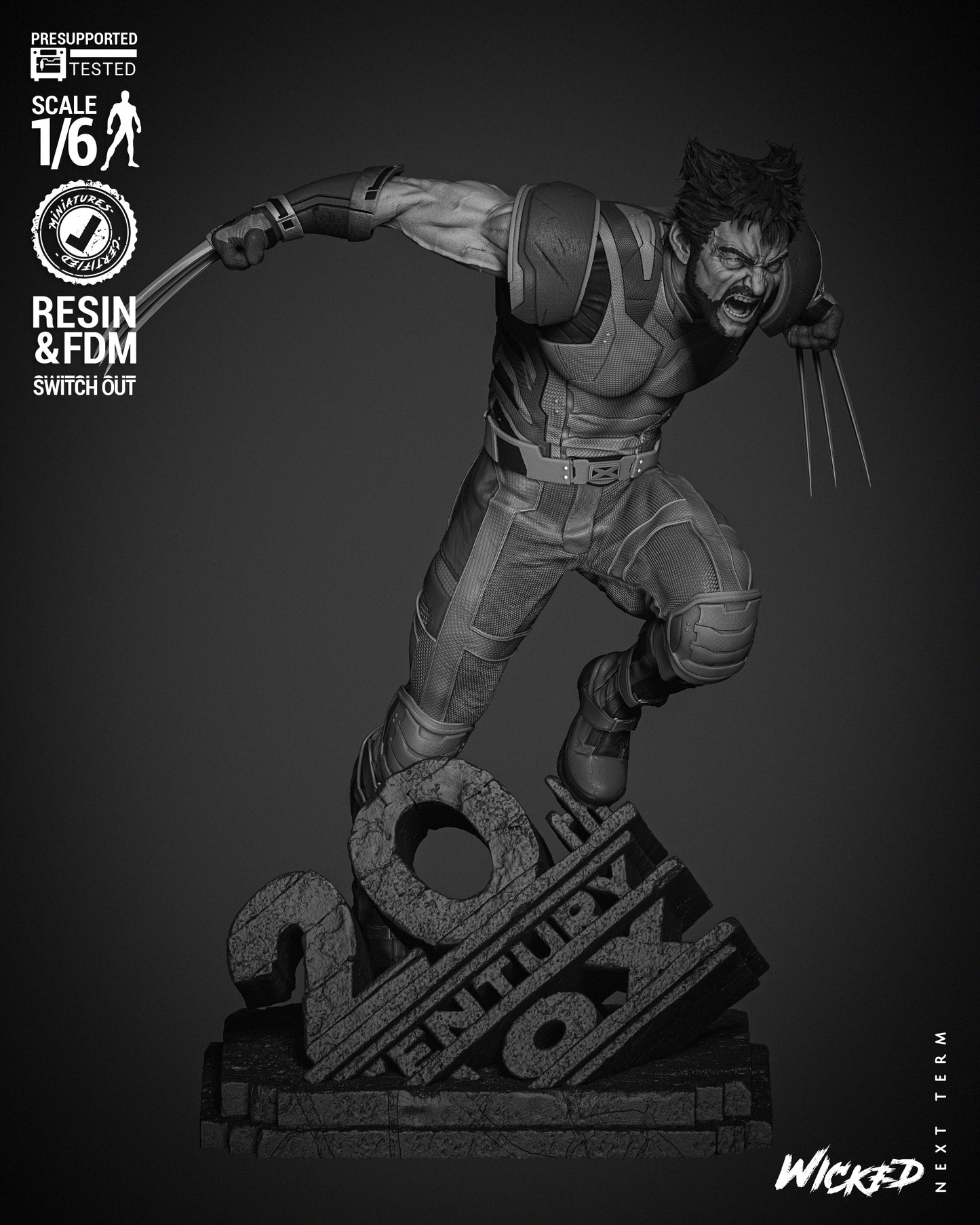 Wolverine (Statue) - Fan Art - 3D Print Kit (Wick3d)