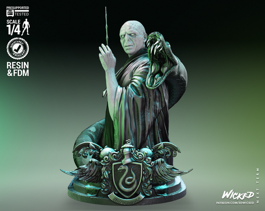 Voldemort Bust (Fan Art) - Scales 1:4 (320mm) to 1:8 (160mm)