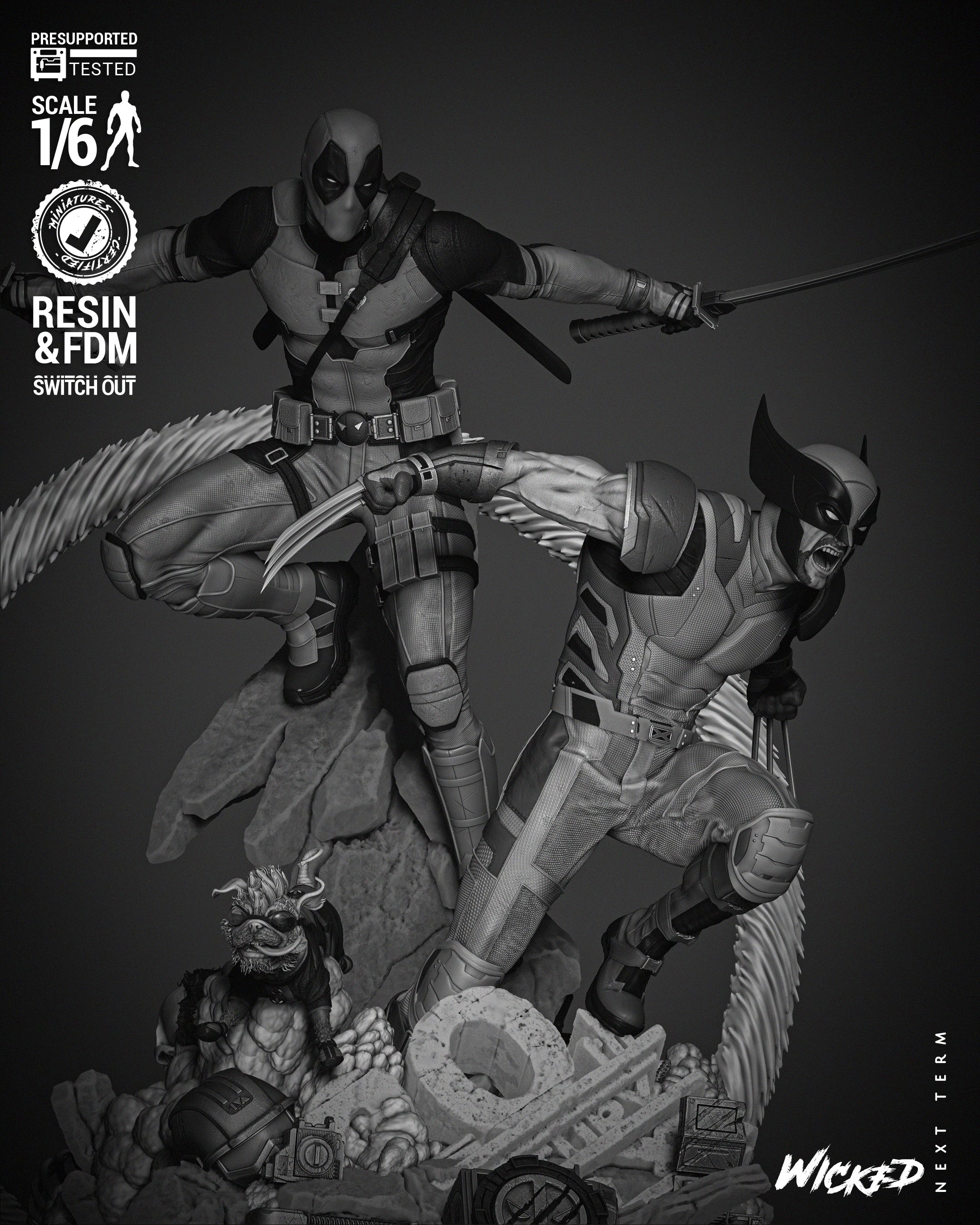 Deadpool & Wolverine (Diorama) Fan Art - Wick3d