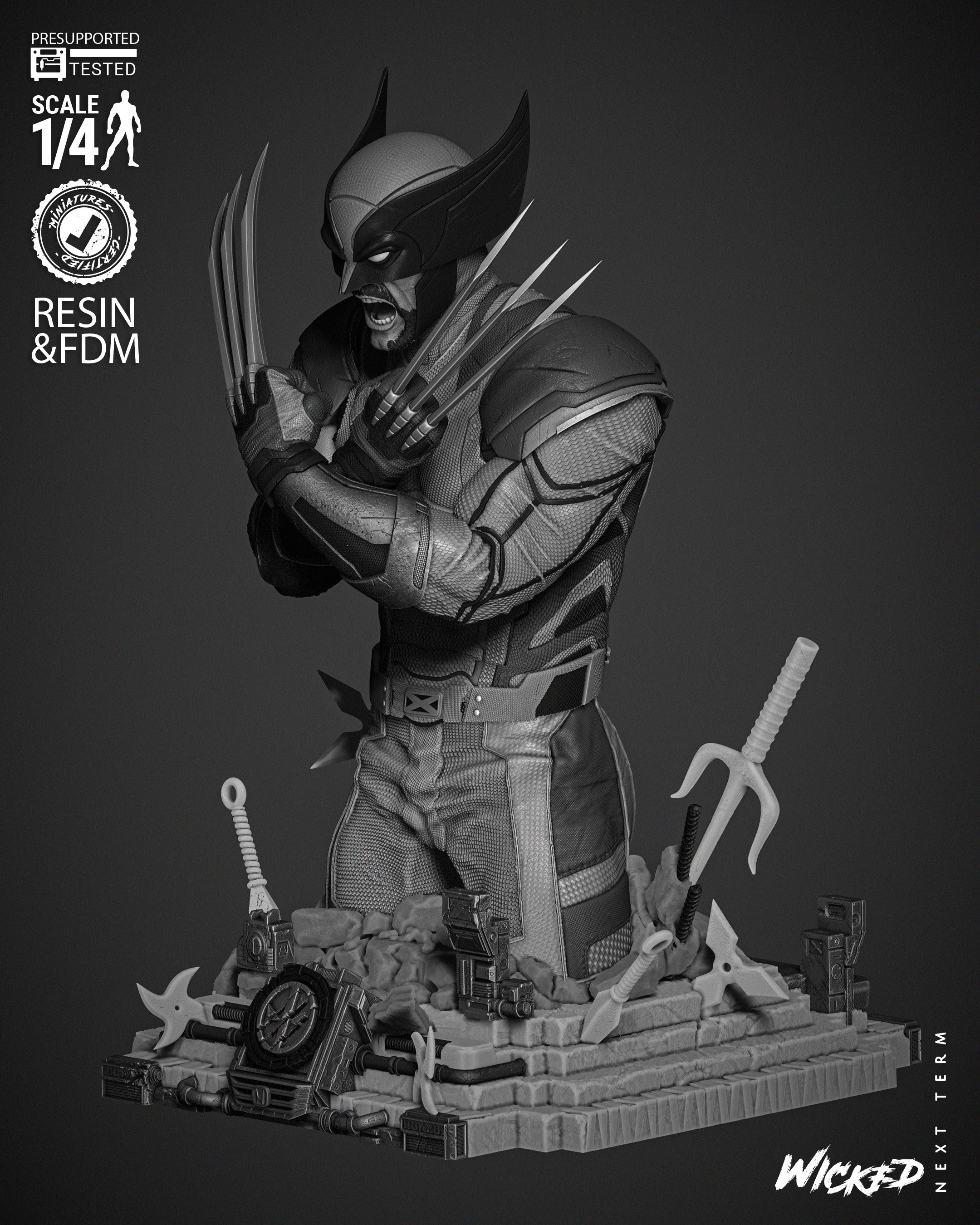 Wolverine (Bust) - Fan Art - 3D Print Kit (Wick3d)