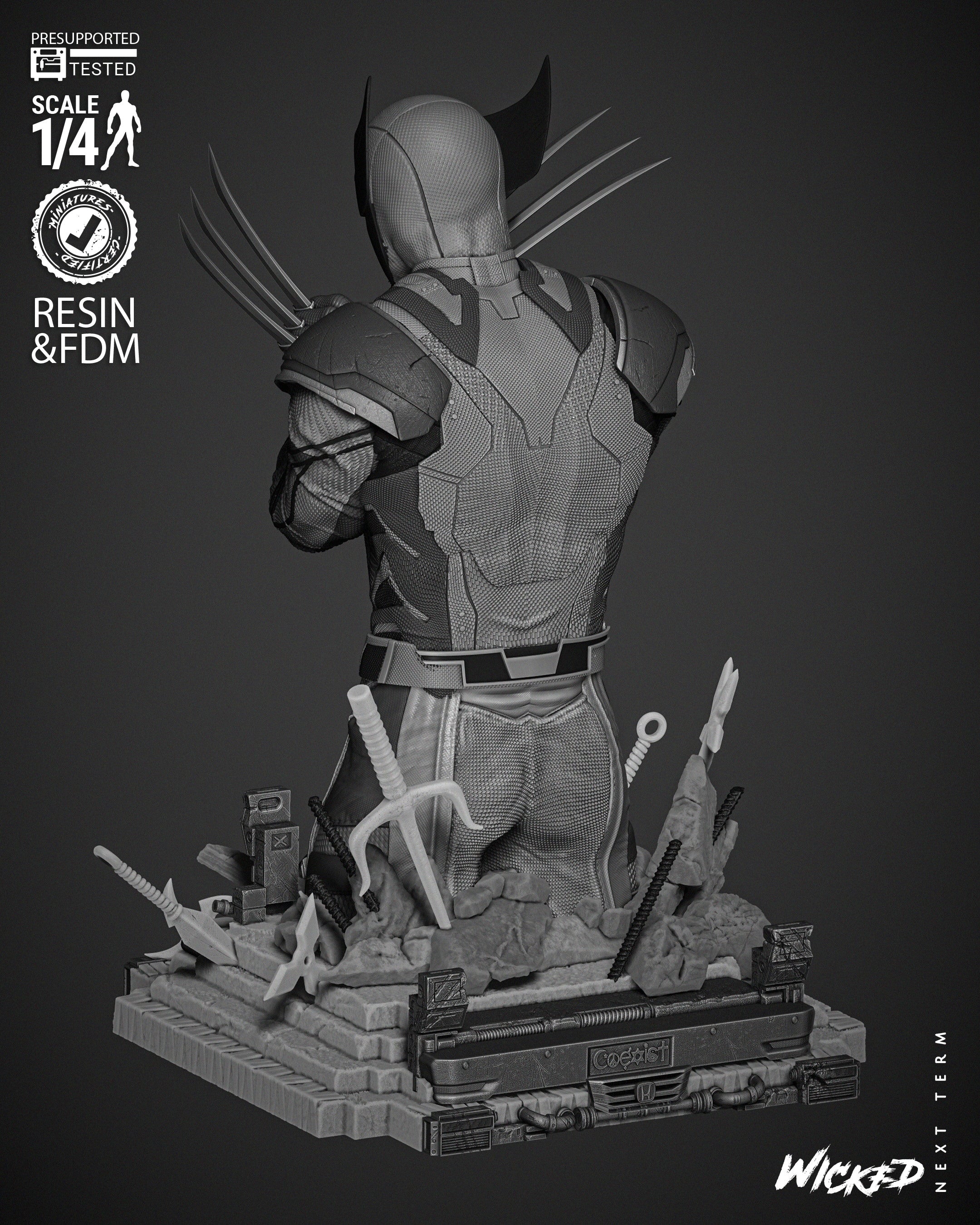 Wolverine (Bust) - Fan Art - 3D Print Kit (Wick3d)