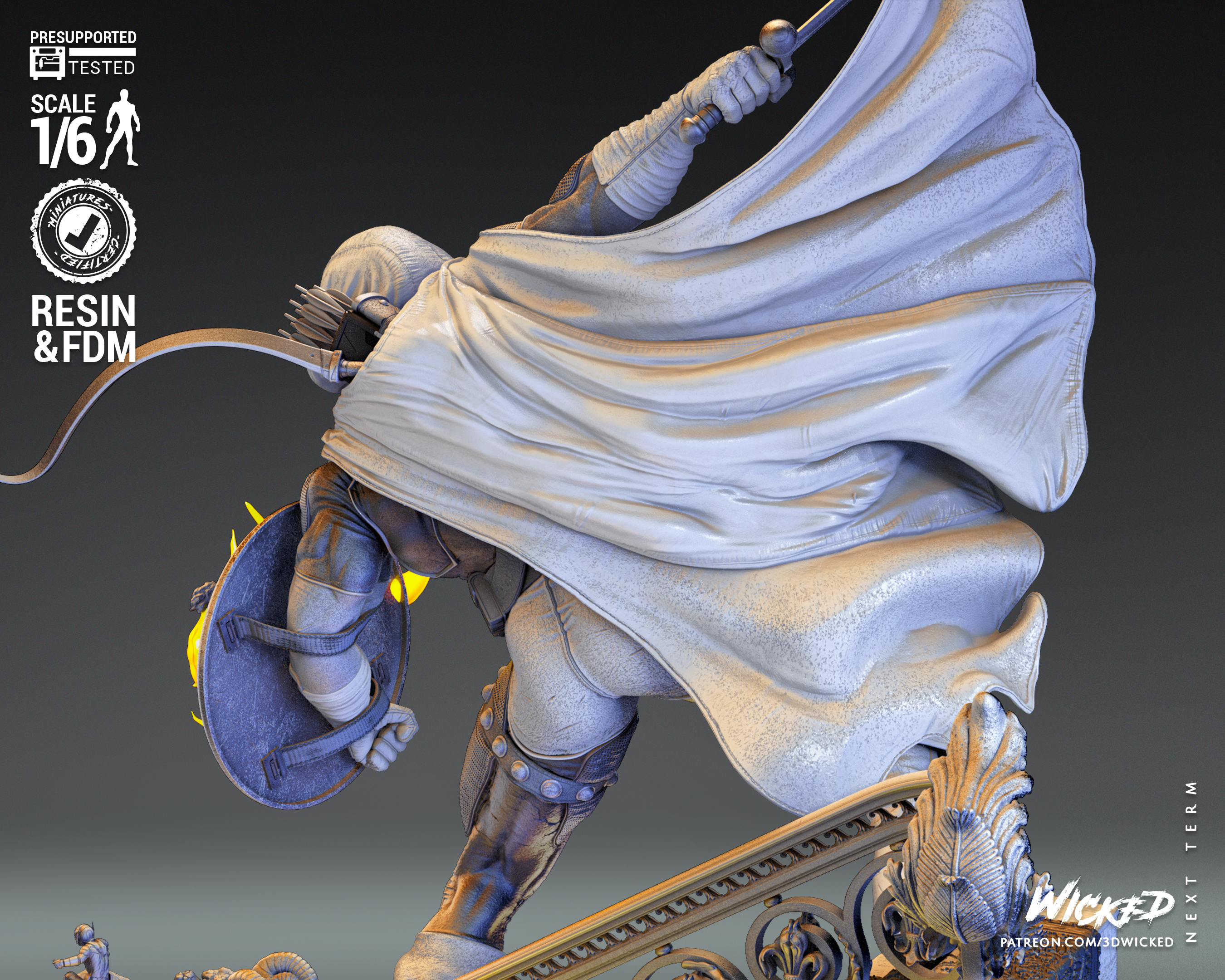 Taskmaster (Marvel) Sculpture (3D Printed) - Scales 6/8/10/12 (500mm - 250mm) Fan Art