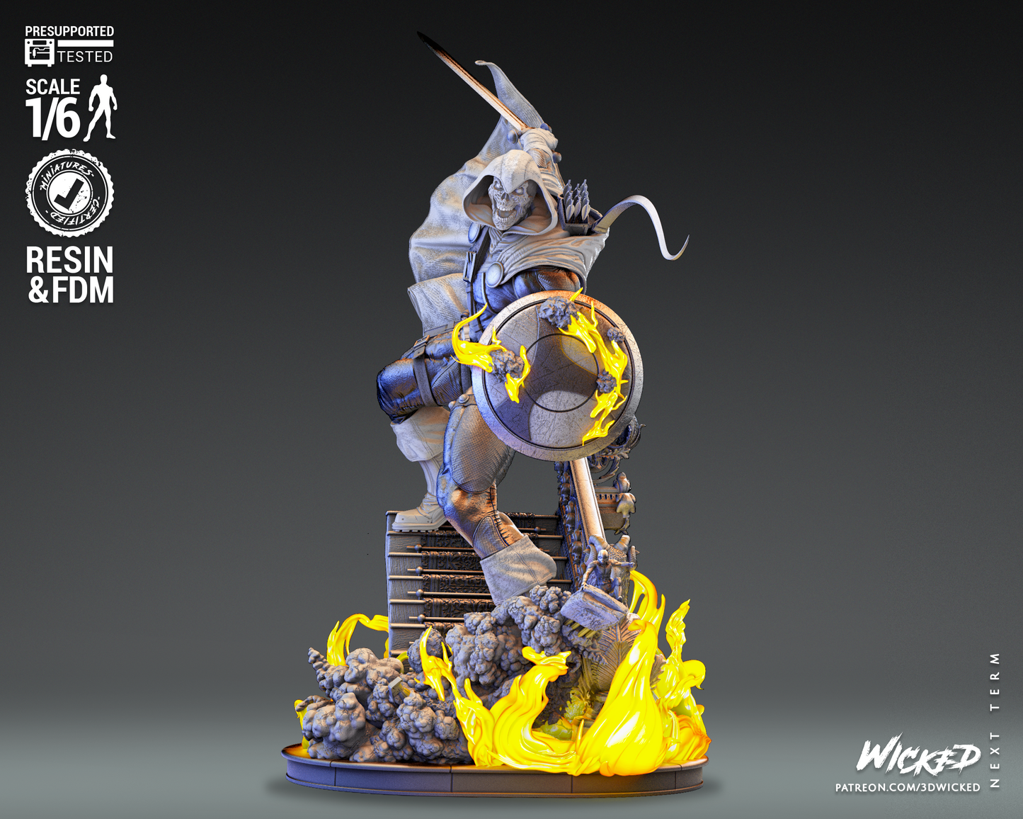 Taskmaster (Marvel) Sculpture (3D Printed) - Scales 6 & 12 - Fan Art