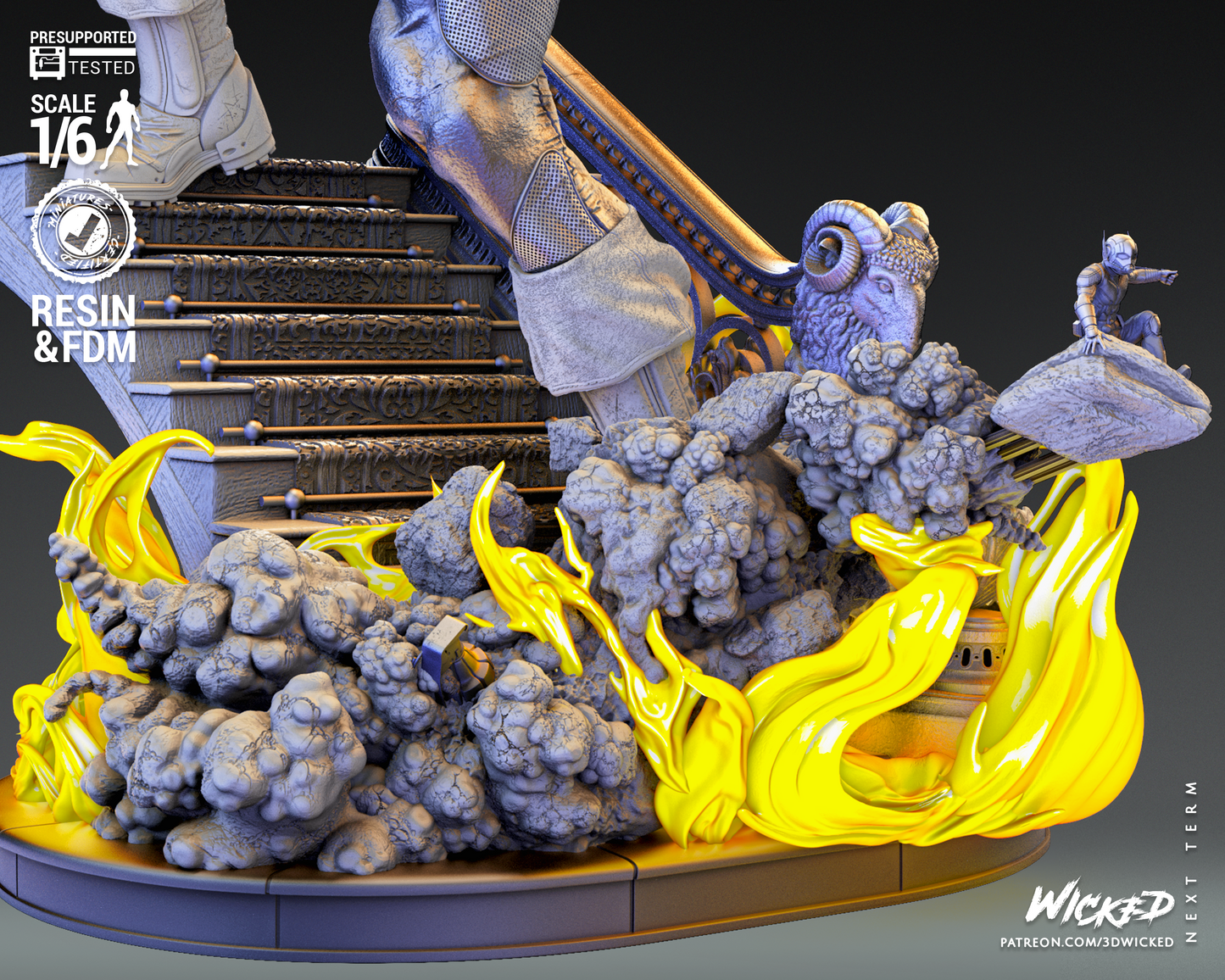 Taskmaster (Marvel) Sculpture (3D Printed) - Scales 6 & 12 - Fan Art