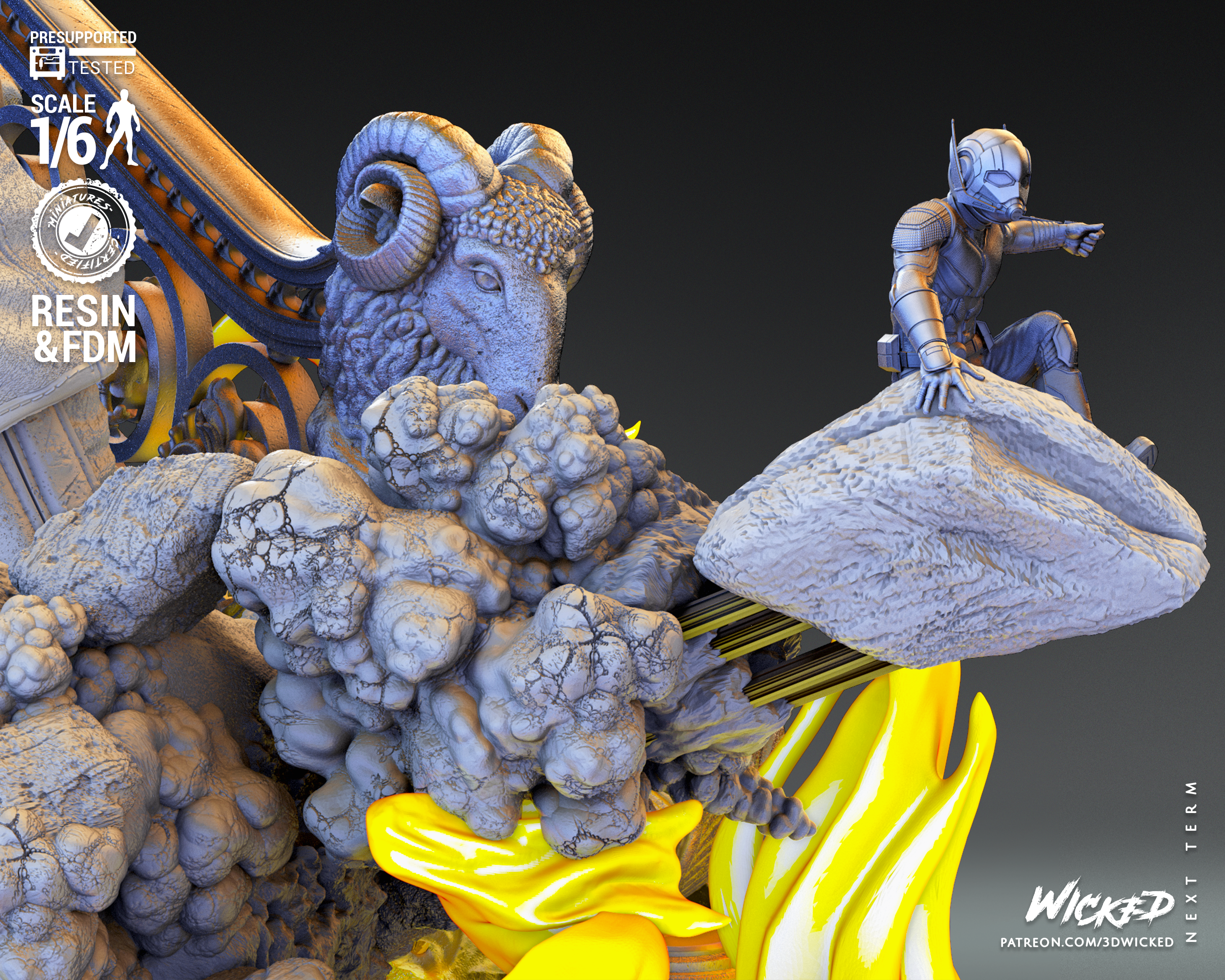 Taskmaster (Marvel) Sculpture (3D Printed) - Scales 6/8/10/12 (500mm - 250mm) Fan Art