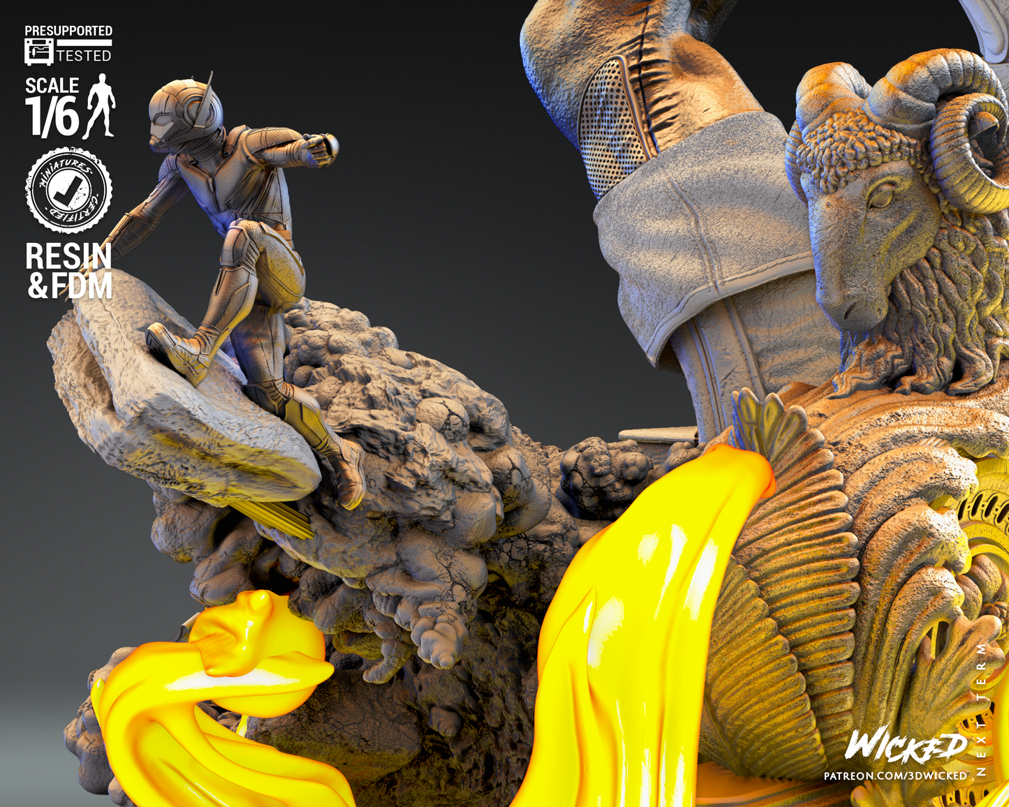 Taskmaster (Marvel) Sculpture (3D Printed) - Scales 6 & 12 - Fan Art