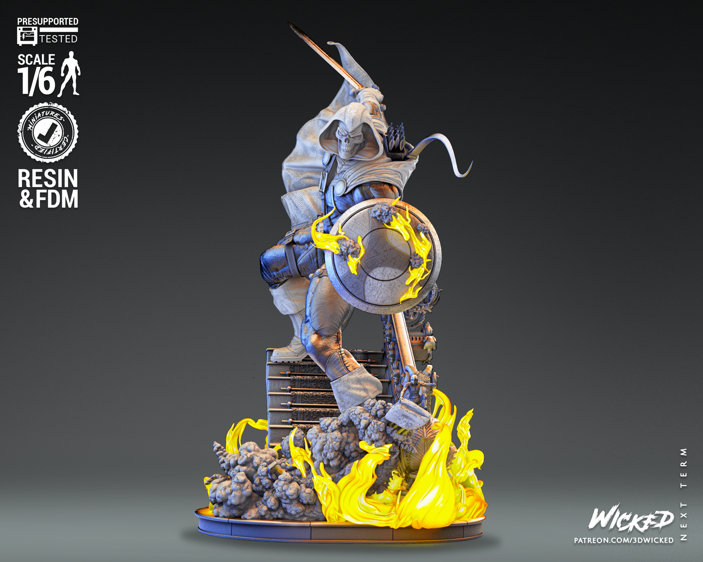 Taskmaster (Marvel) Sculpture (3D Printed) - Scales 6 & 12 - Fan Art