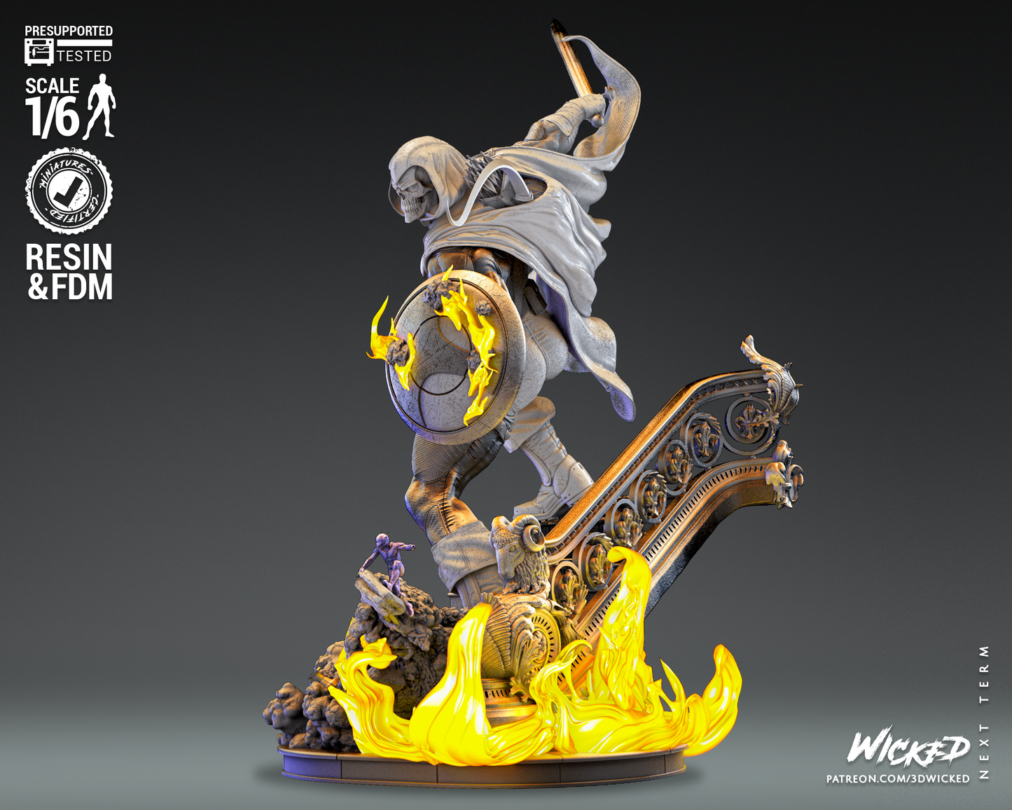 Taskmaster (Marvel) Sculpture (3D Printed) - Scales 6 & 12 - Fan Art