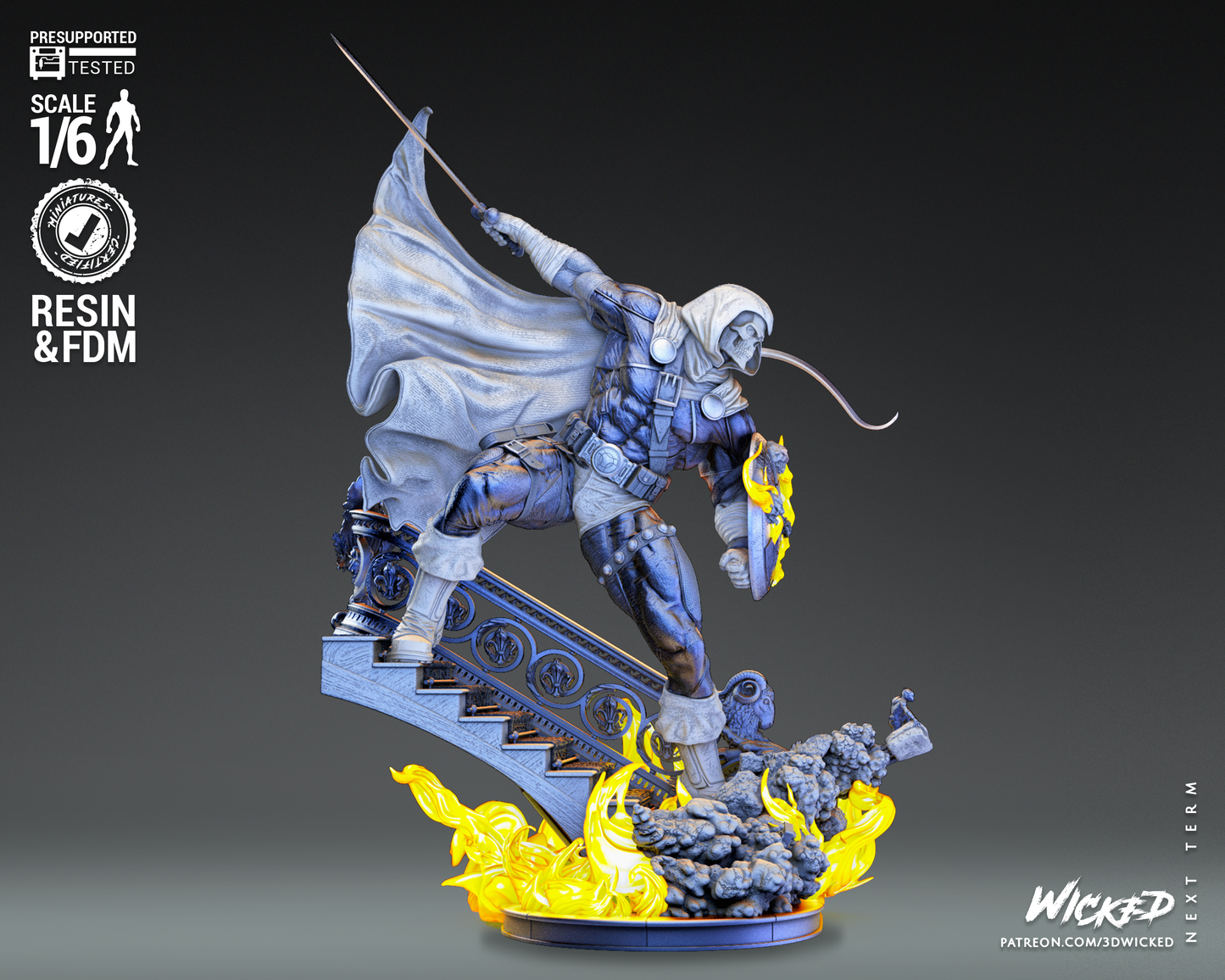 Taskmaster (Marvel) Sculpture (3D Printed) - Scales 6 & 12 - Fan Art