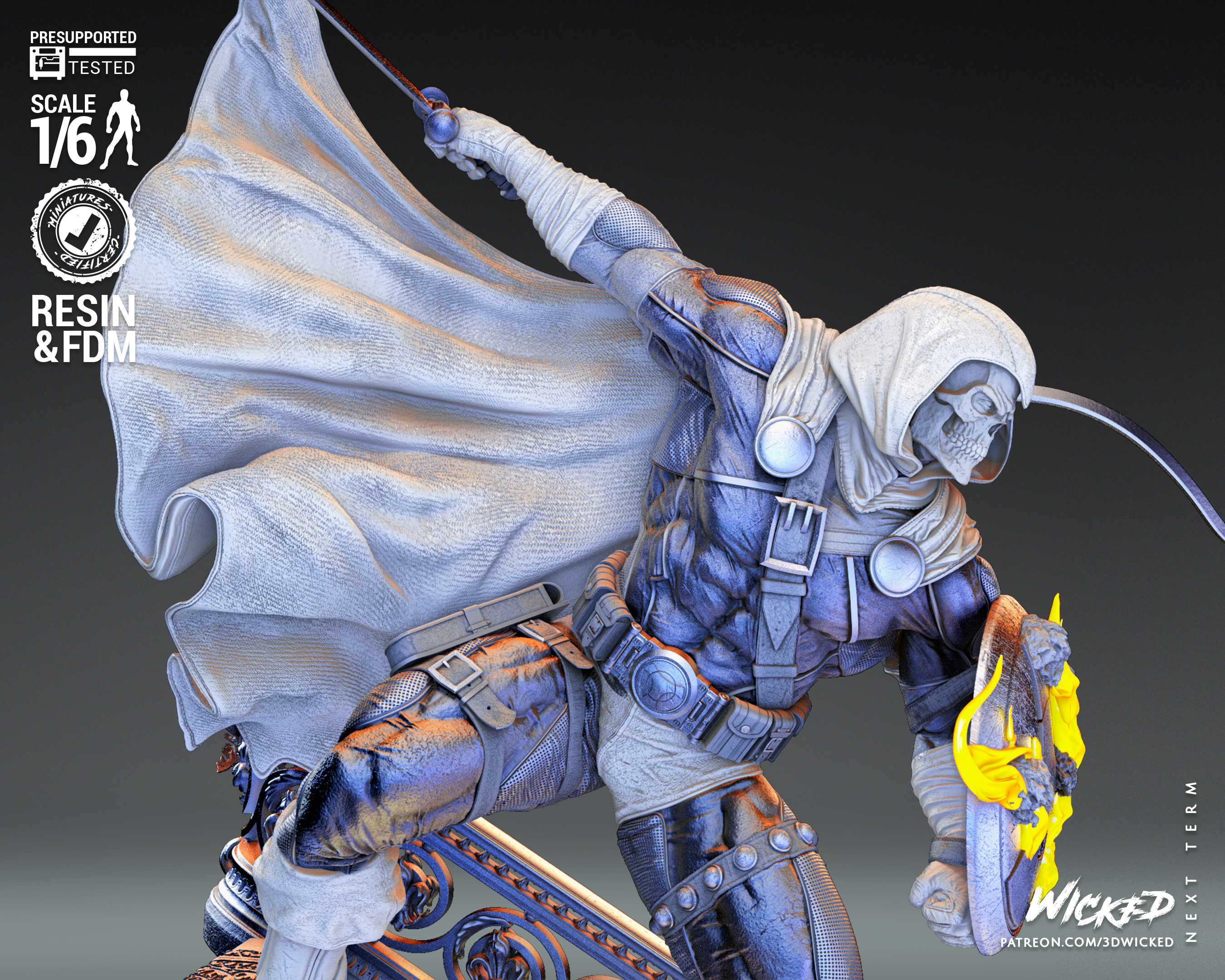 Taskmaster (Marvel) Sculpture (3D Printed) - Scales 6/8/10/12 (500mm - 250mm) Fan Art