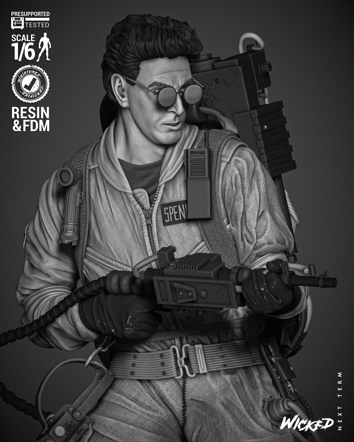 Egon (Ghostbusters) - 3d Printed 6 and 12 Scale - Fan Art (Wick3d)