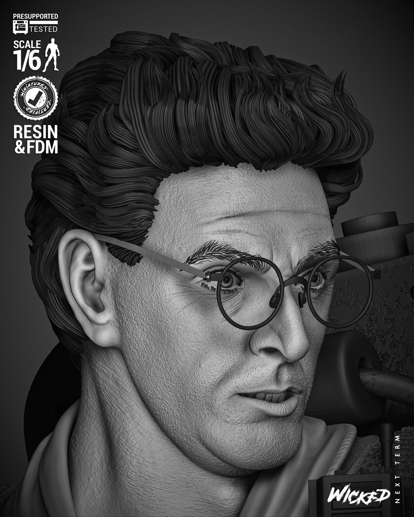 Egon (Ghostbusters) - 3d Printed 6 and 12 Scale - Fan Art (Wick3d)