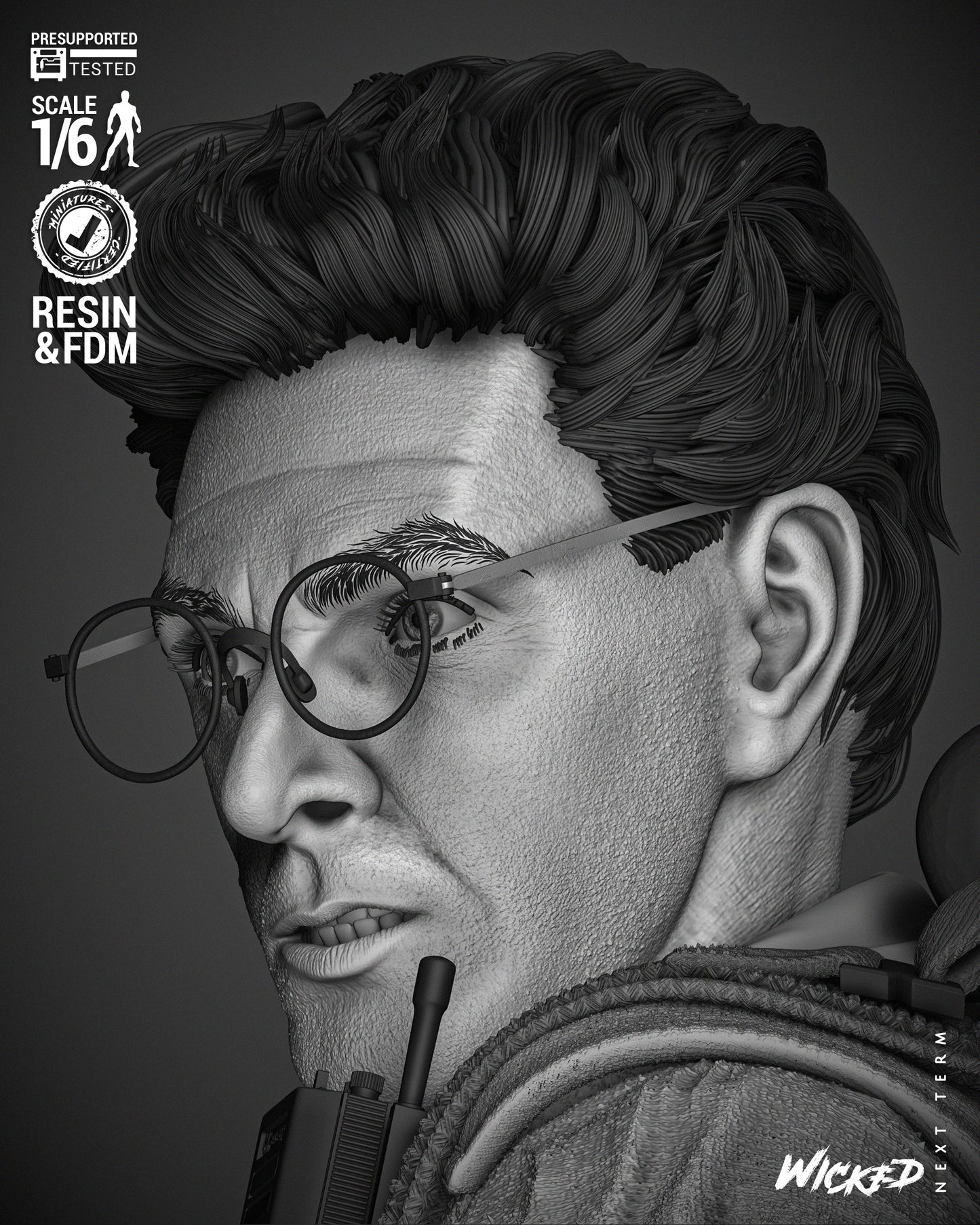 Egon (Ghostbusters) - 3d Printed 6 and 12 Scale - Fan Art (Wick3d)