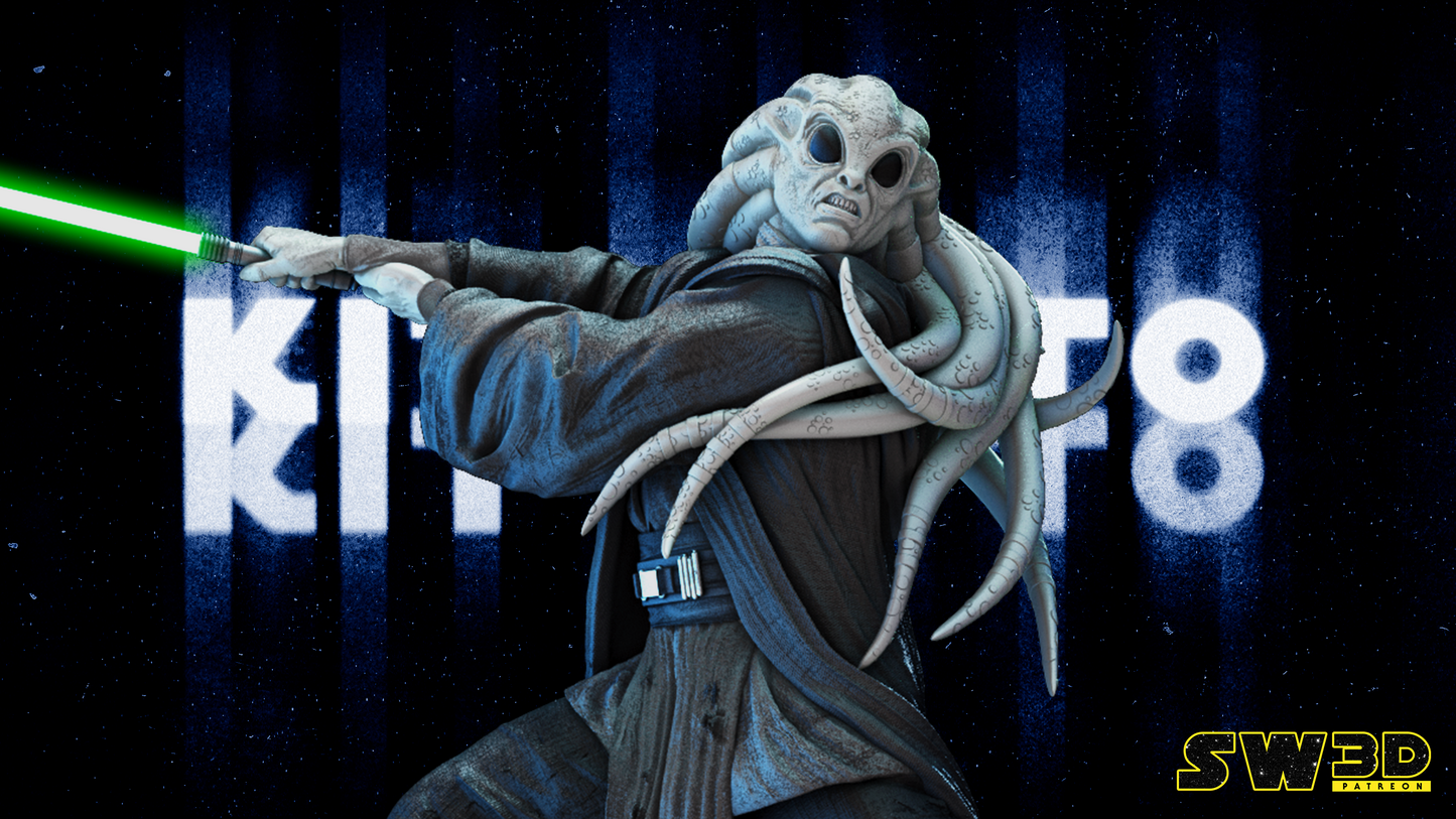 Kit Fisto Sculpture (Fan Art) Star Wars - 1:6 or 1:12 Scale (350mm or 175mm) - 3D Printed