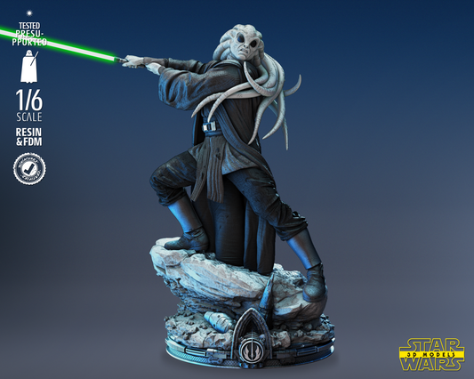 Kit Fisto Sculpture (Fan Art) Star Wars - 1:6 or 1:12 Scale (350mm or 175mm) - 3D Printed