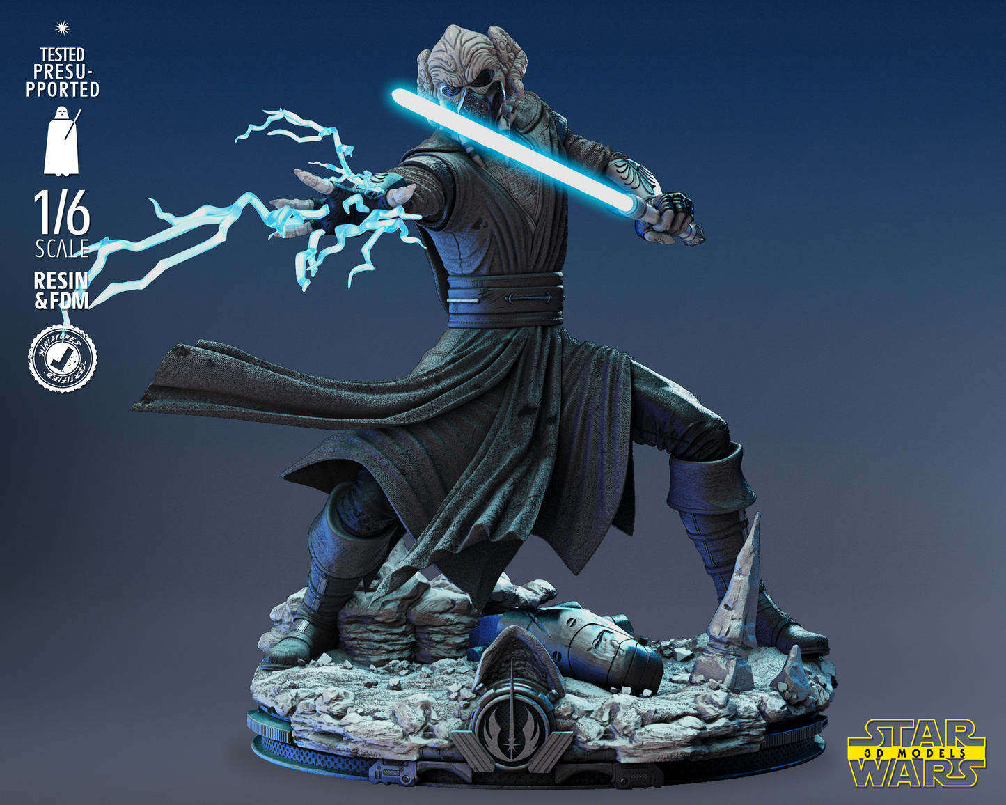 Pio Koon Sculpture (Fan Art) Star Wars - 6 or 12 Scale (290mm or 145mm) - 3D Printed