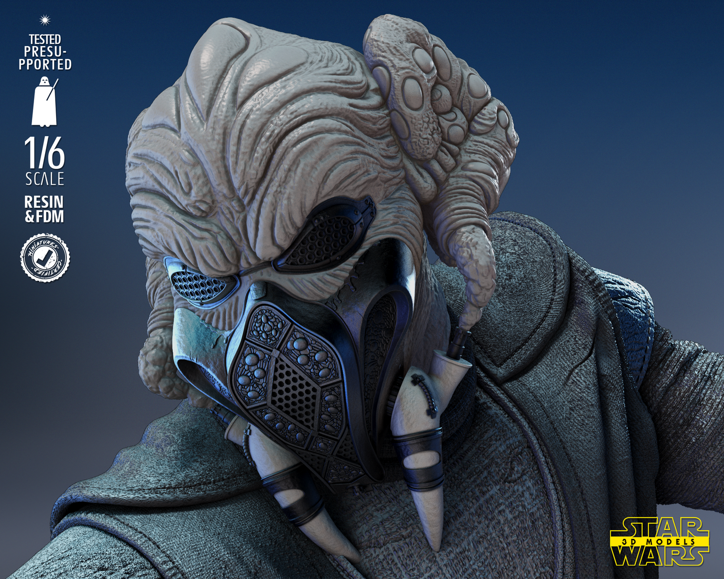 Pio Koon Sculpture (Fan Art) Star Wars - 6 or 12 Scale (290mm or 145mm) - 3D Printed