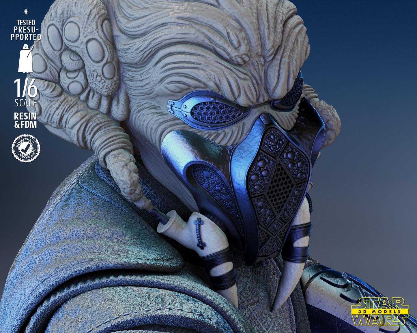 Pio Koon Sculpture (Fan Art) Star Wars - 6 or 12 Scale (290mm or 145mm) - 3D Printed