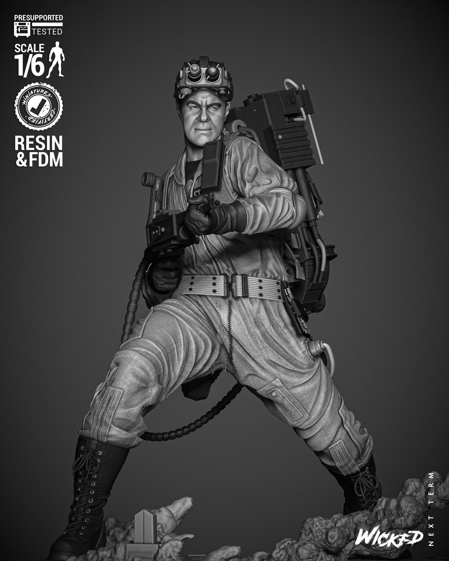 Ray (Ghostbusters) - 3d Printed 6 and 12 Scale - Fan Art (Wick3d)