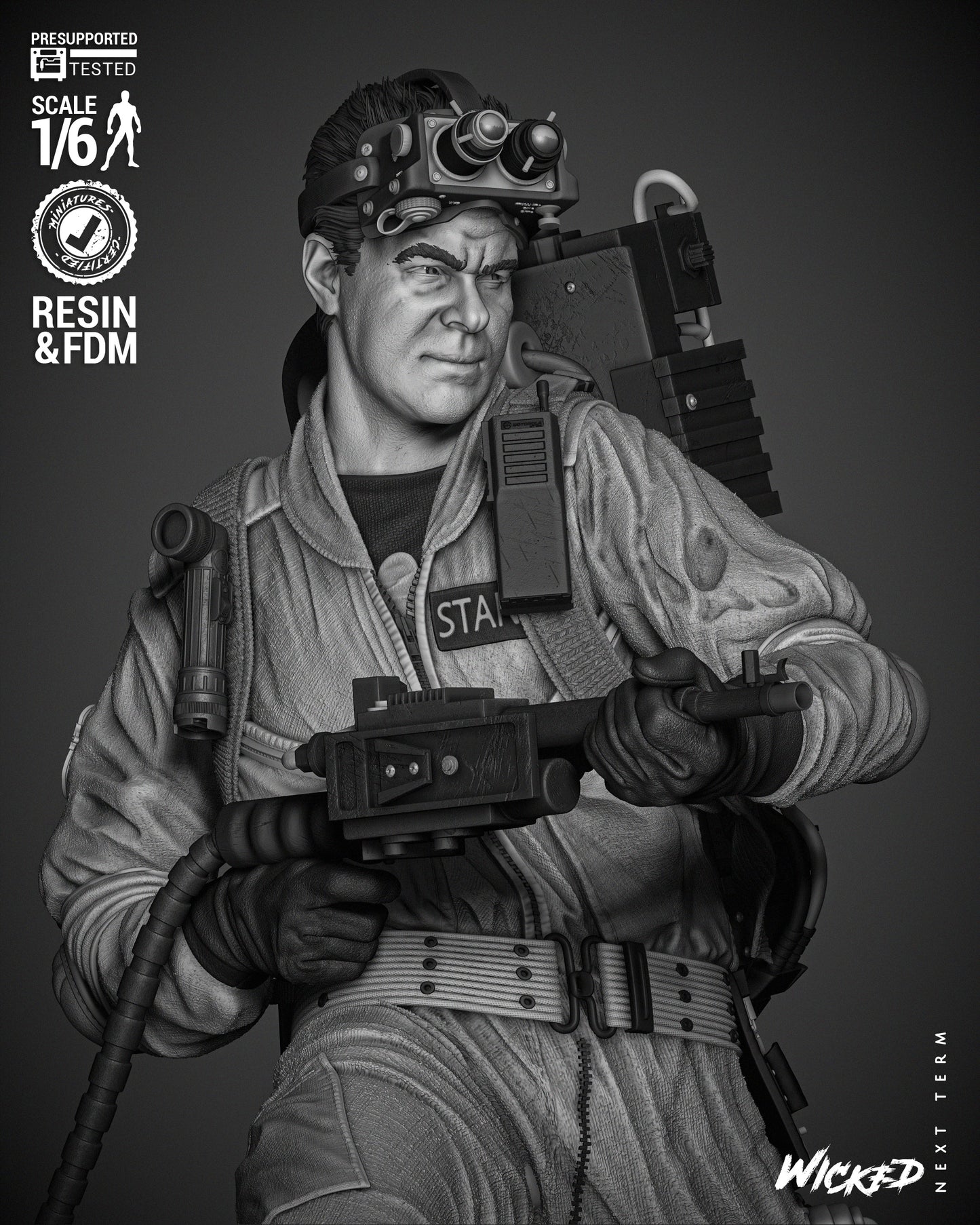Ray (Ghostbusters) - 3d Printed 6 and 12 Scale - Fan Art (Wick3d)