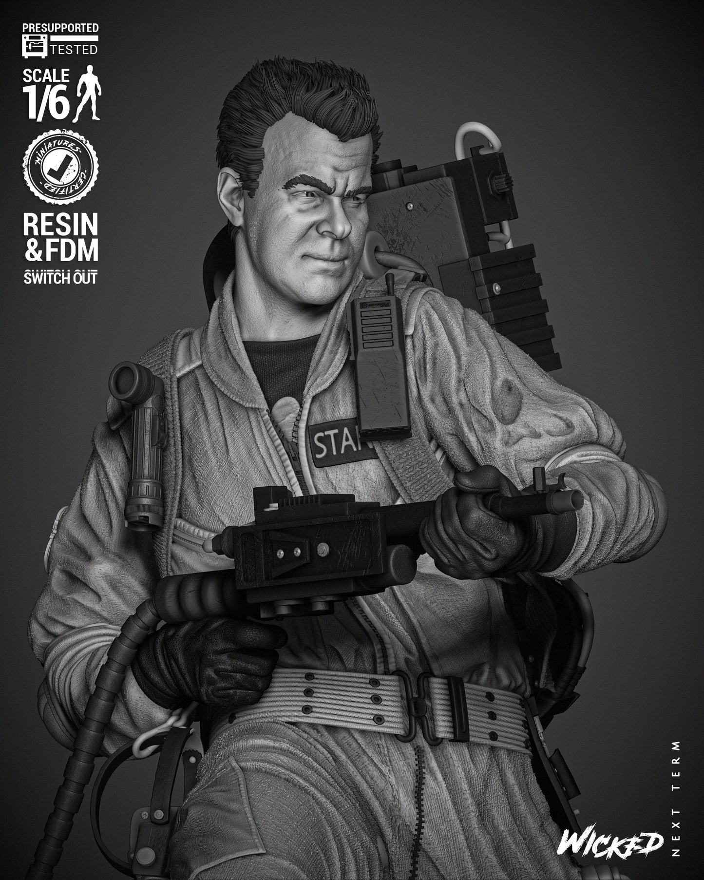 Ray (Ghostbusters) - 3d Printed 6 and 12 Scale - Fan Art (Wick3d)
