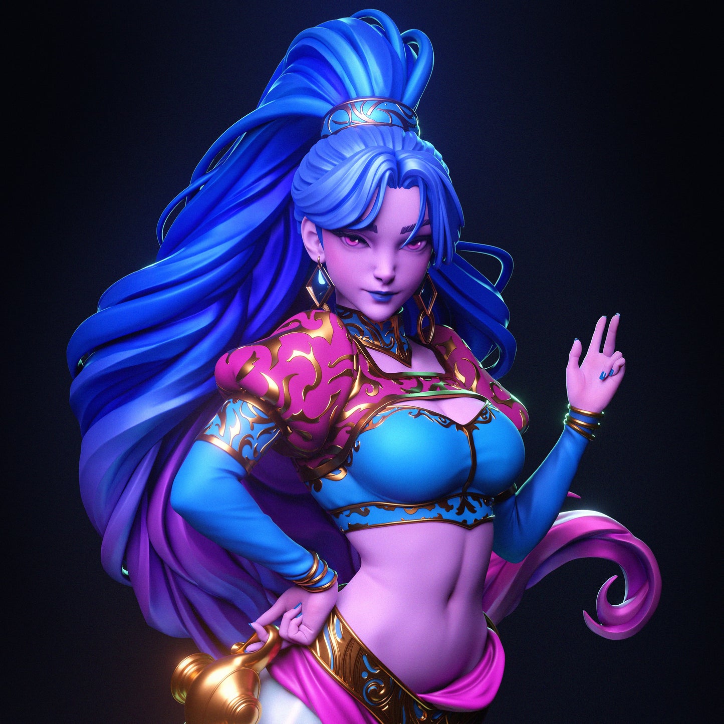 Djinn - 3D Printed Statue - 6 and 9 Scale (Genie)