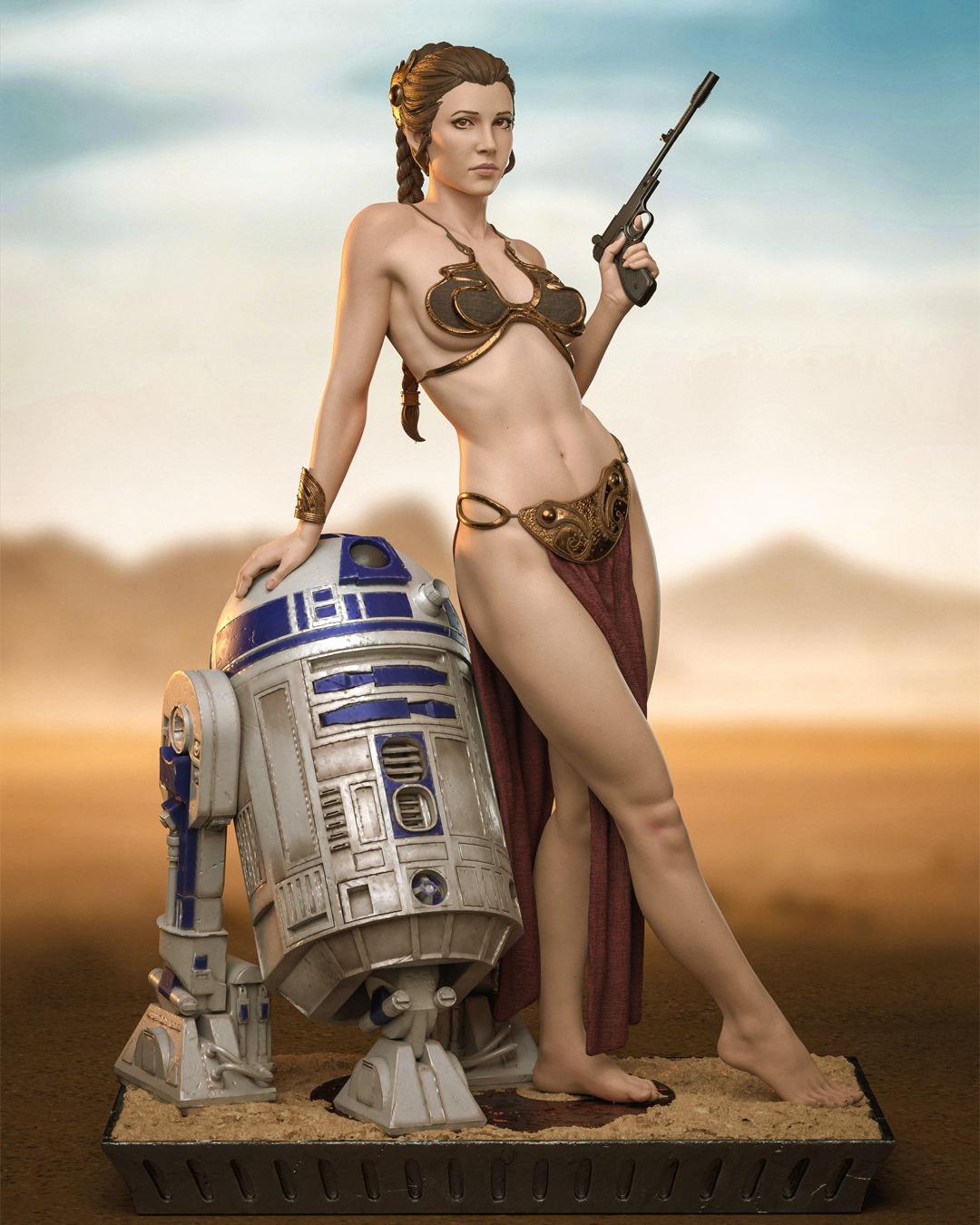 Princess Leia - 3D Printed Model Kit - 1:6 scale (Fan Art)