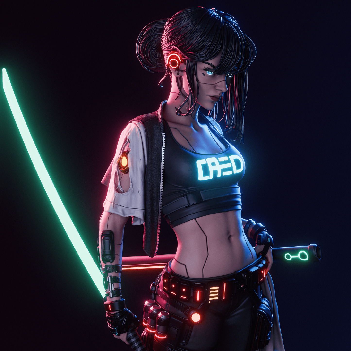 Cyber Samurai - 3D Printed Model Kit - 1:6 scale