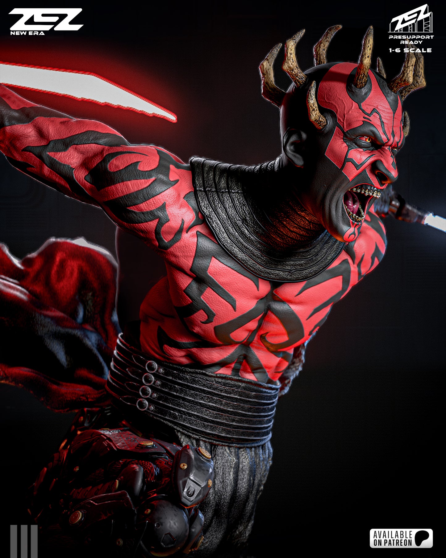 Darth Maul - 3D Printed Statue / Bust model kit 6 scale