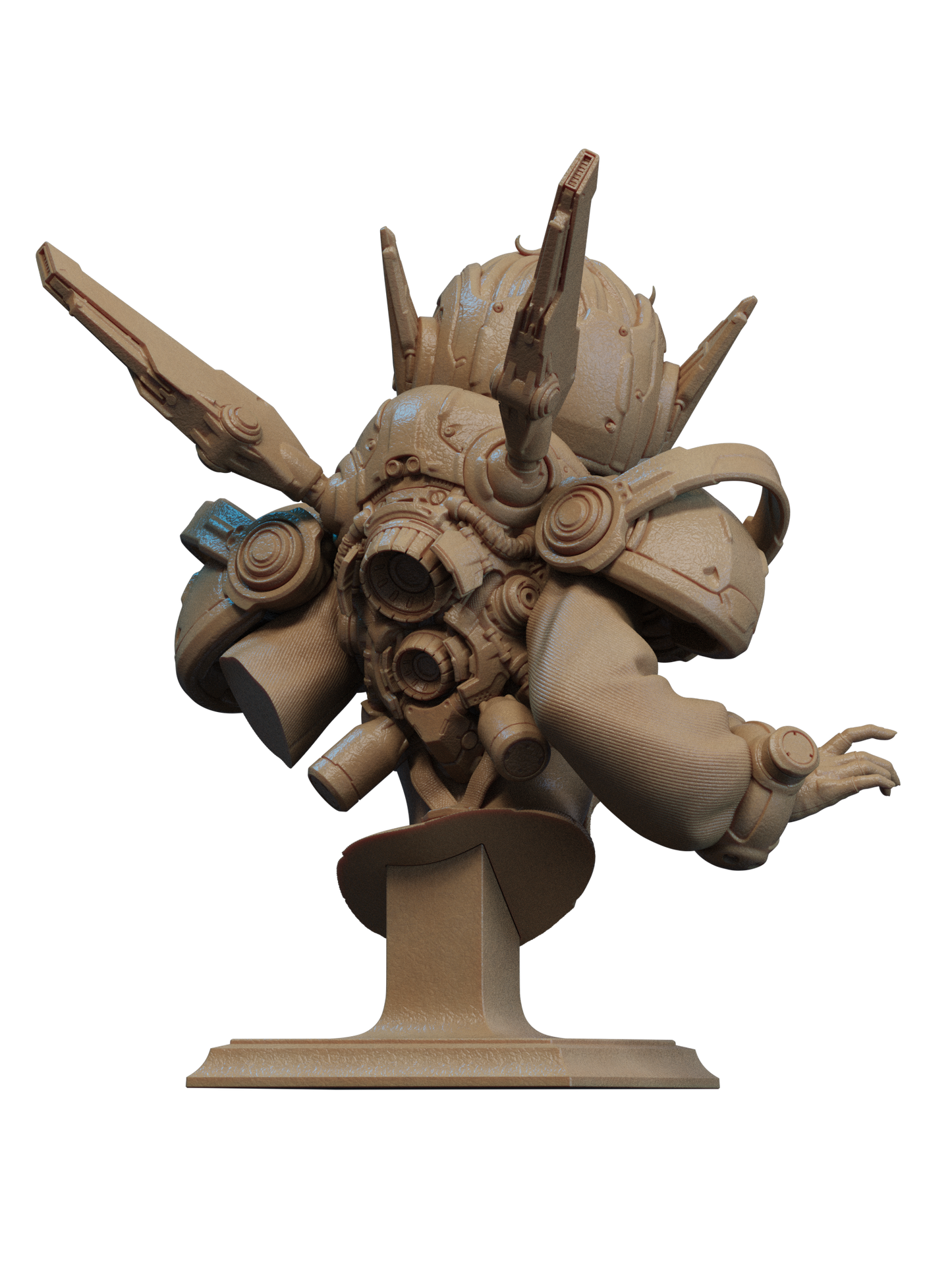 Nillai and Bblue - Mechagirl - 3D Printed Statue - 6 Scale