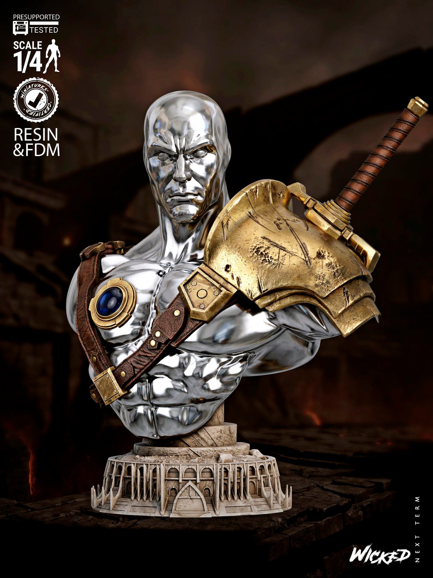 Silver Surfer (Norrin Radd) Bust -3d Printed Model Kit - Fan Art