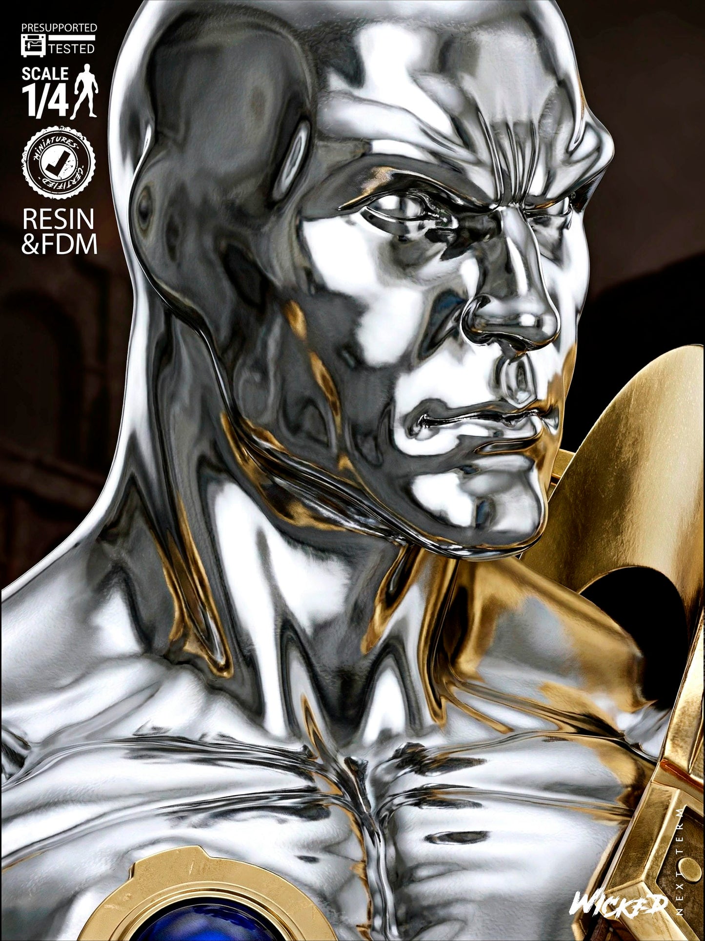 Silver Surfer (Norrin Radd) Bust -3d Printed Model Kit - Fan Art
