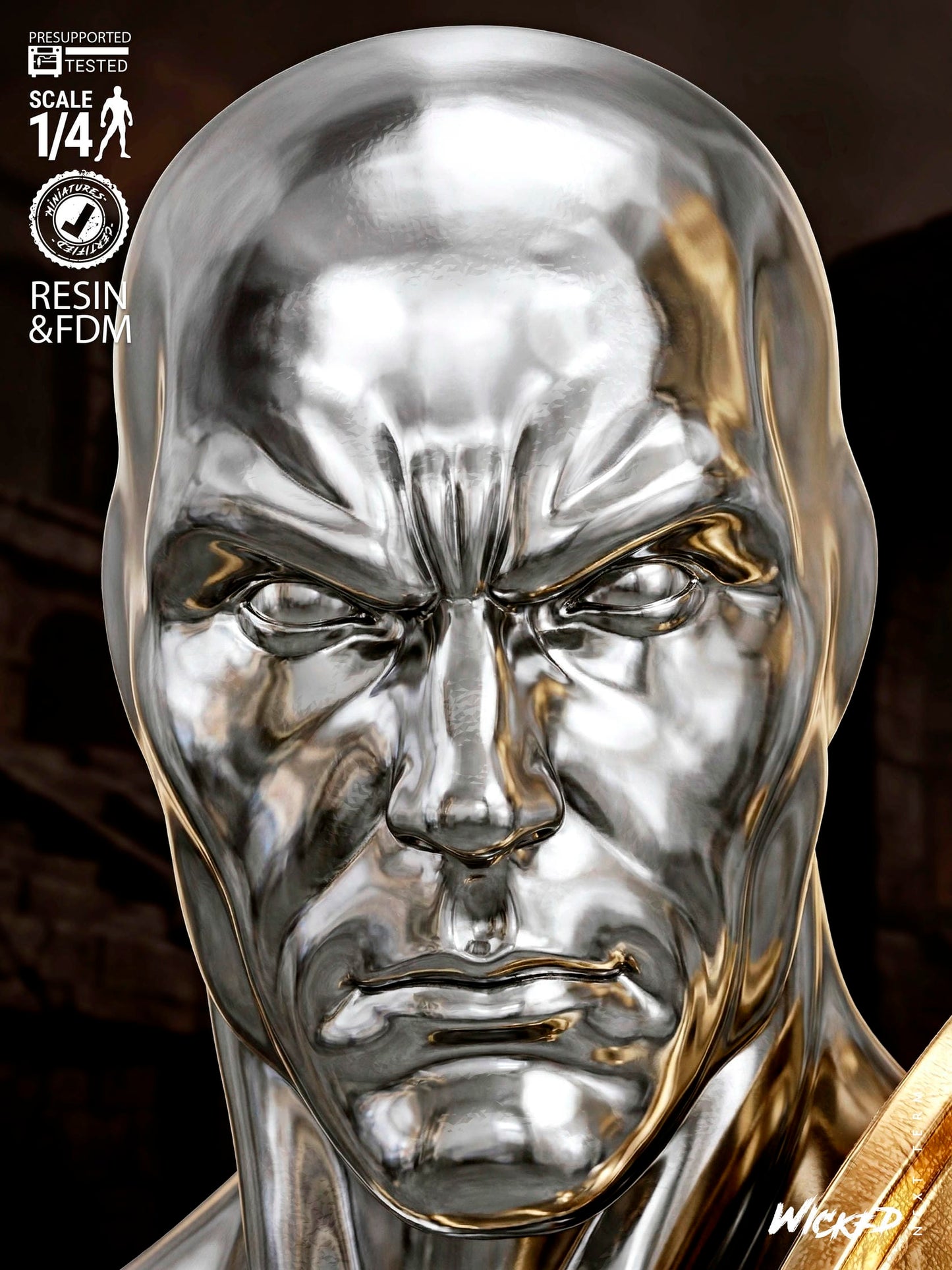 Silver Surfer (Norrin Radd) Bust -3d Printed Model Kit - Fan Art