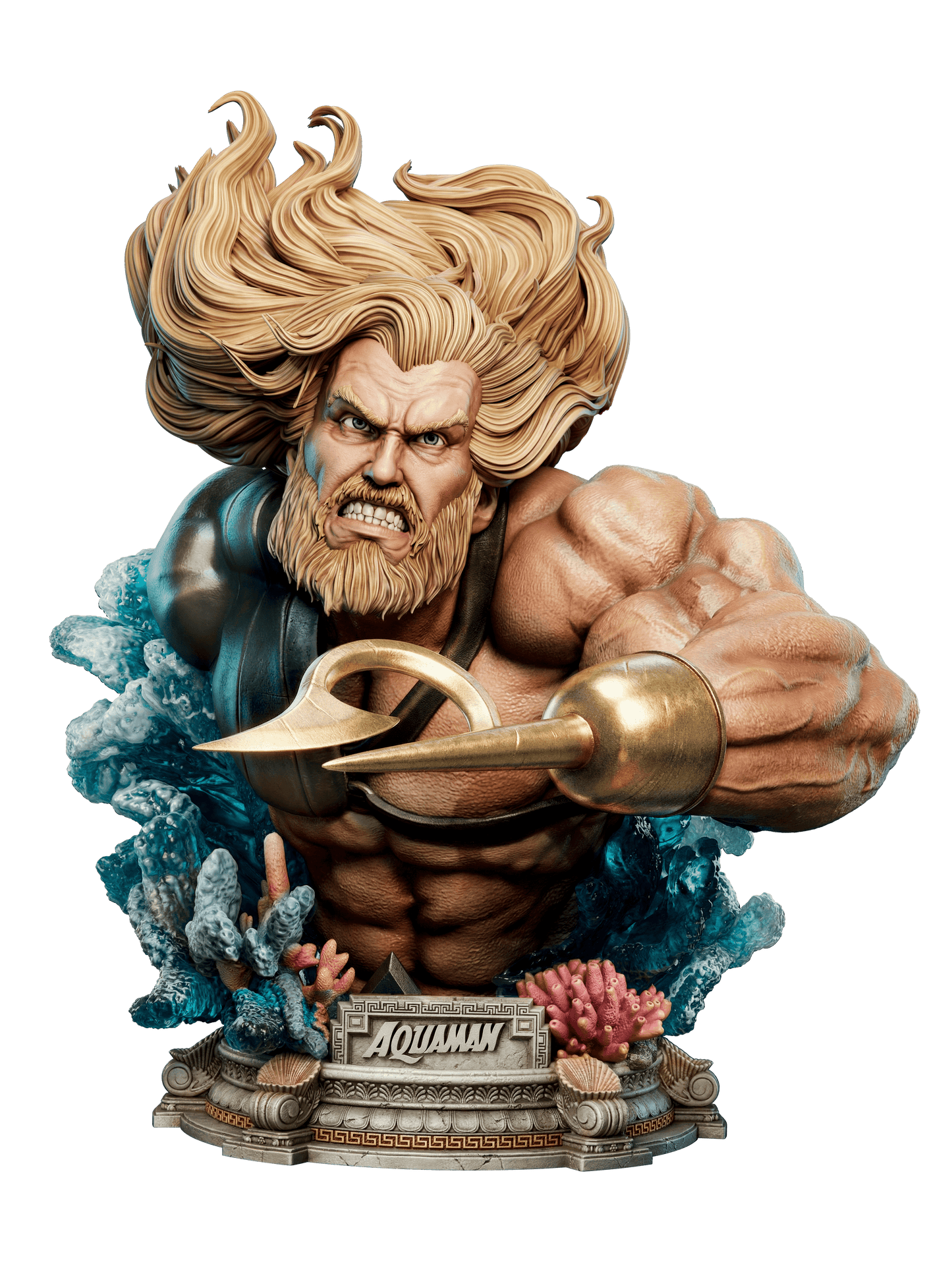 Aquaman - Portrait Bust - 4 or 8 scale - 3D Model Kit - Fan Art
