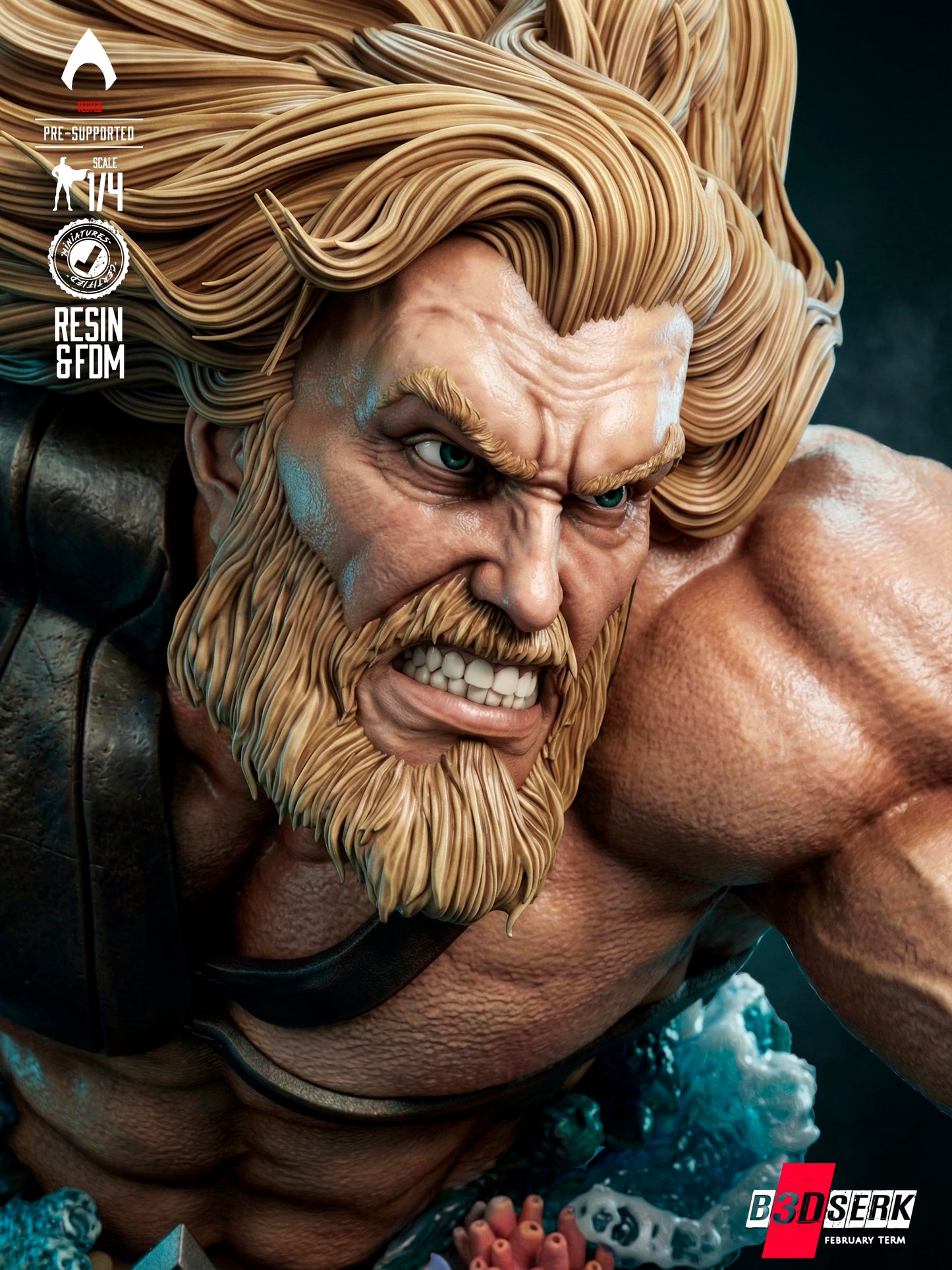 Aquaman - Portrait Bust - 4 or 8 scale - 3D Model Kit - Fan Art
