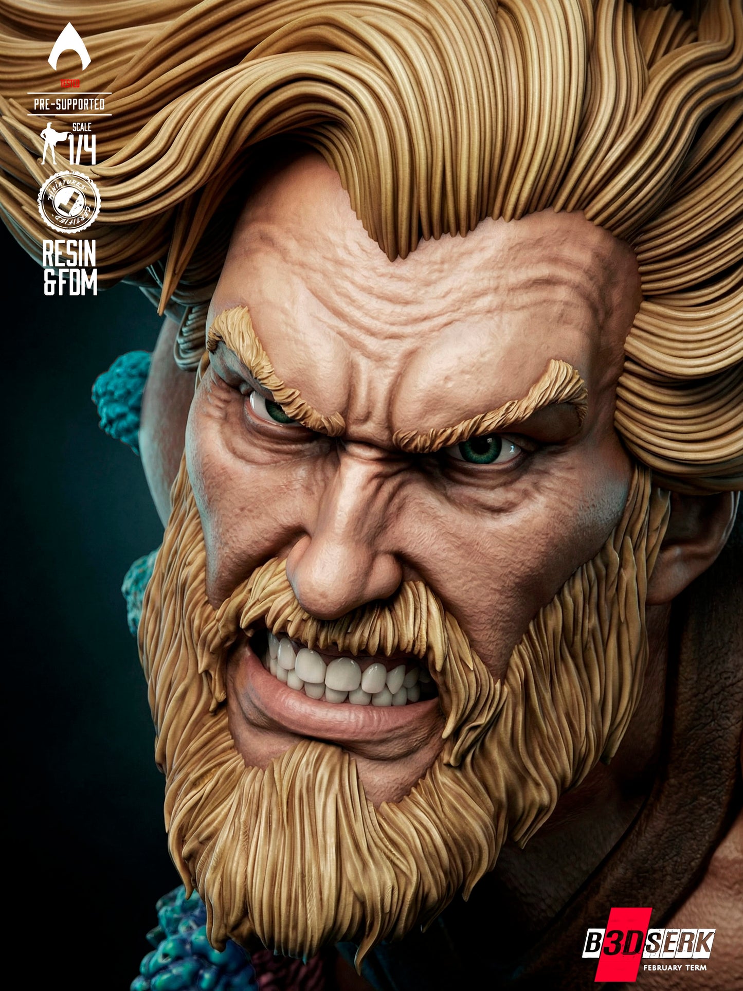 Aquaman - Portrait Bust - 4 or 8 scale - 3D Model Kit - Fan Art