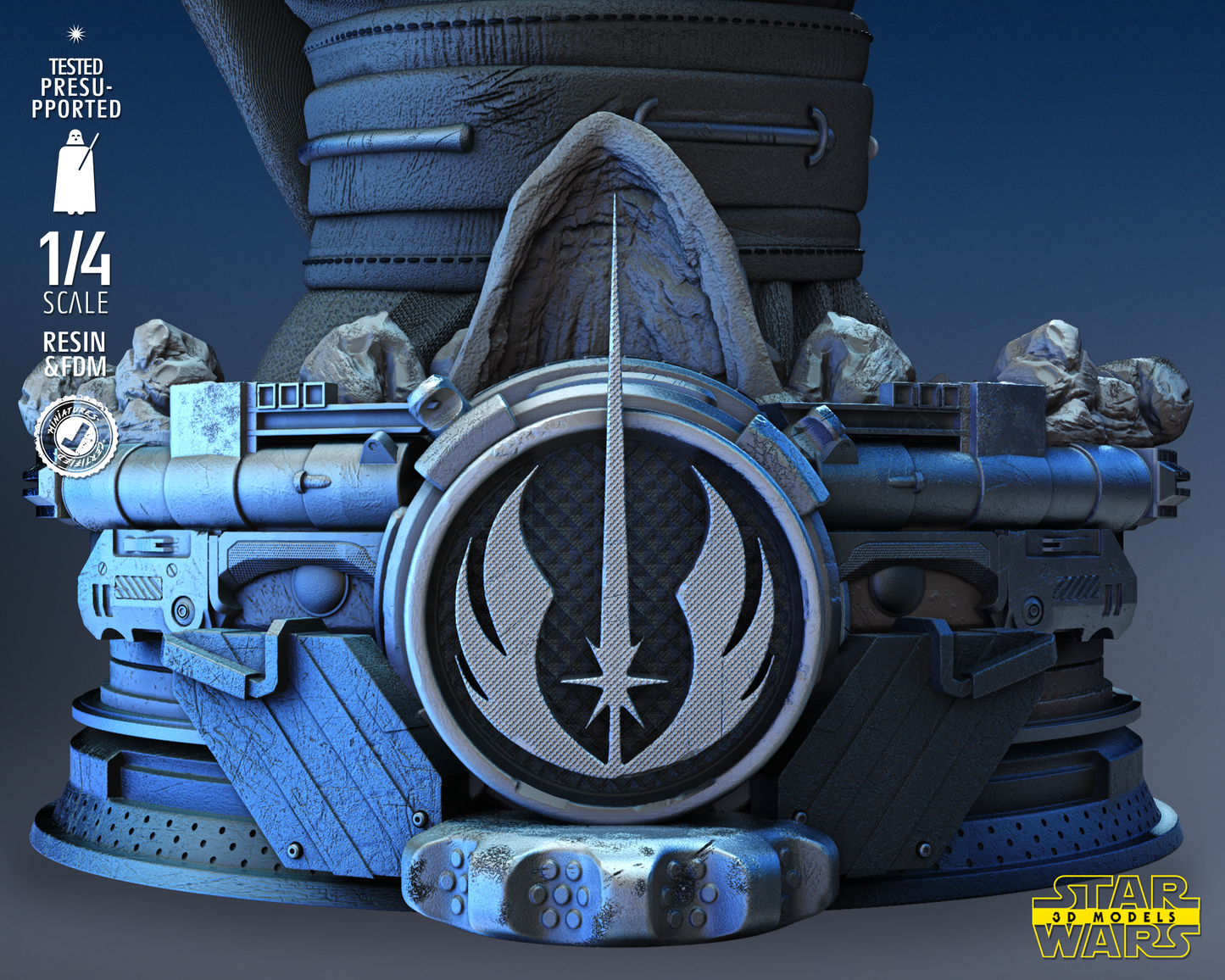 Plo Koon Bust (Fan Art) Star Wars - 4 or 8 Scale (300mm or 150mm) - 3D Printed