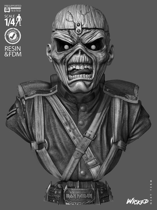 Iron Maiden Bust - 4 and 8 Scale 3D Printed Model Kit