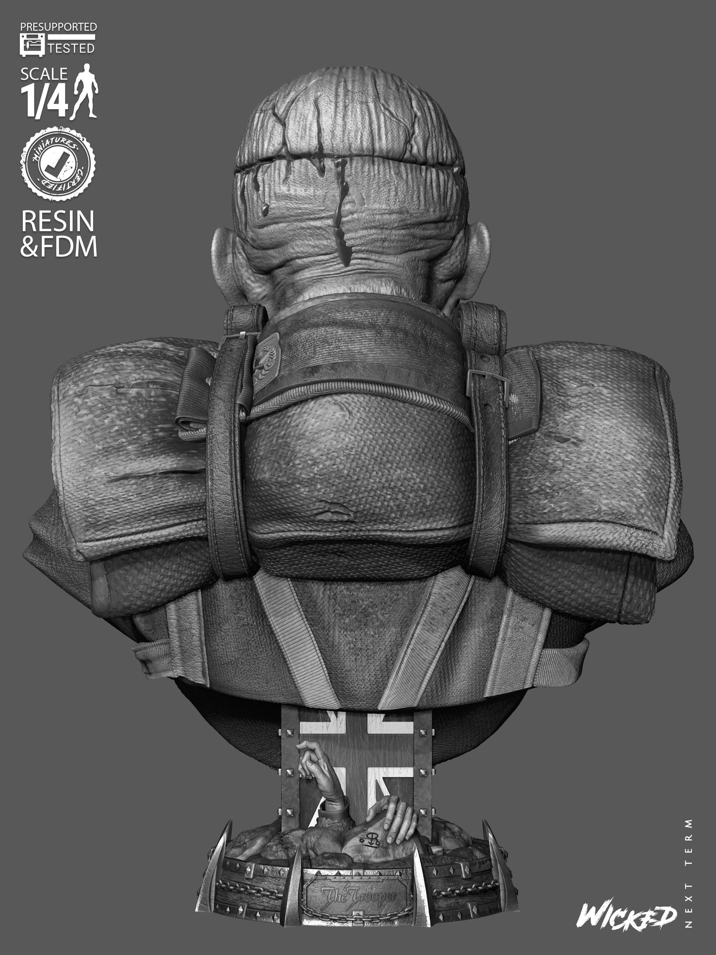 Iron Maiden Bust - 4 and 8 Scale 3D Printed Model Kit