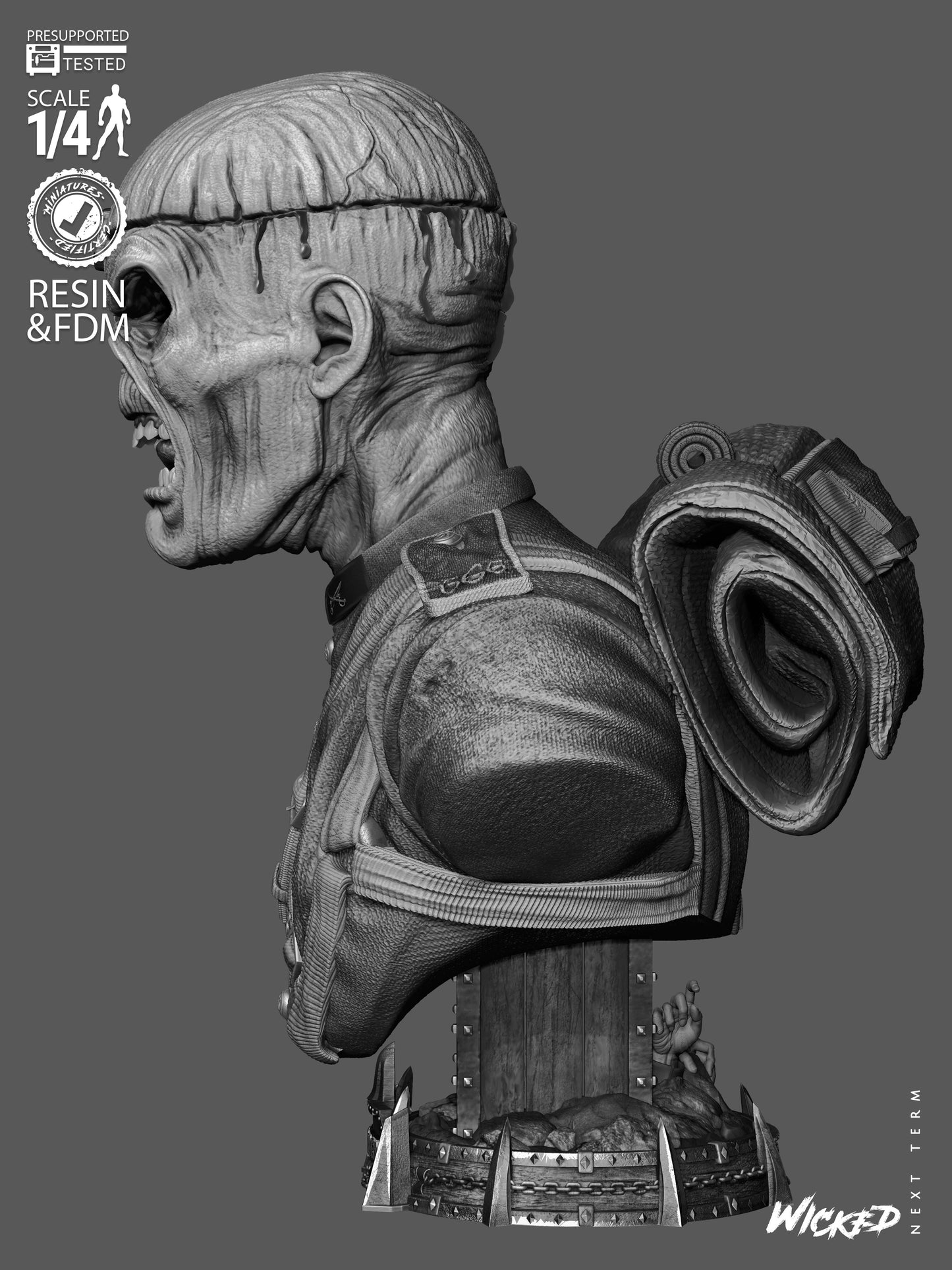 Iron Maiden Bust - 4 and 8 Scale 3D Printed Model Kit